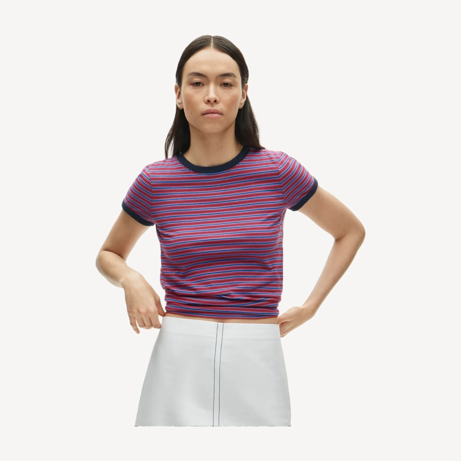 Vintage jersey ringer T-shirt in stripe