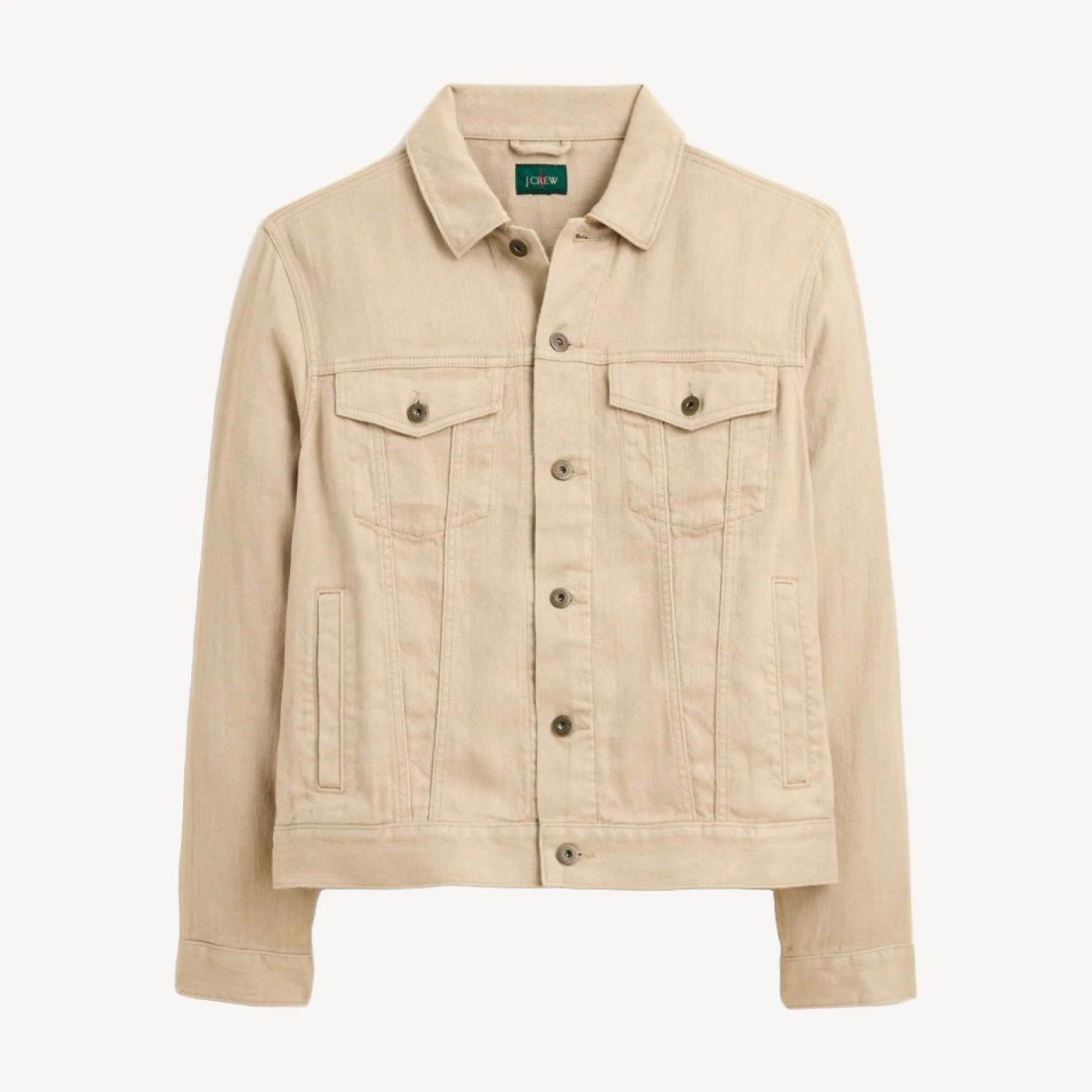 Trucker jacket in linen-cotton blend