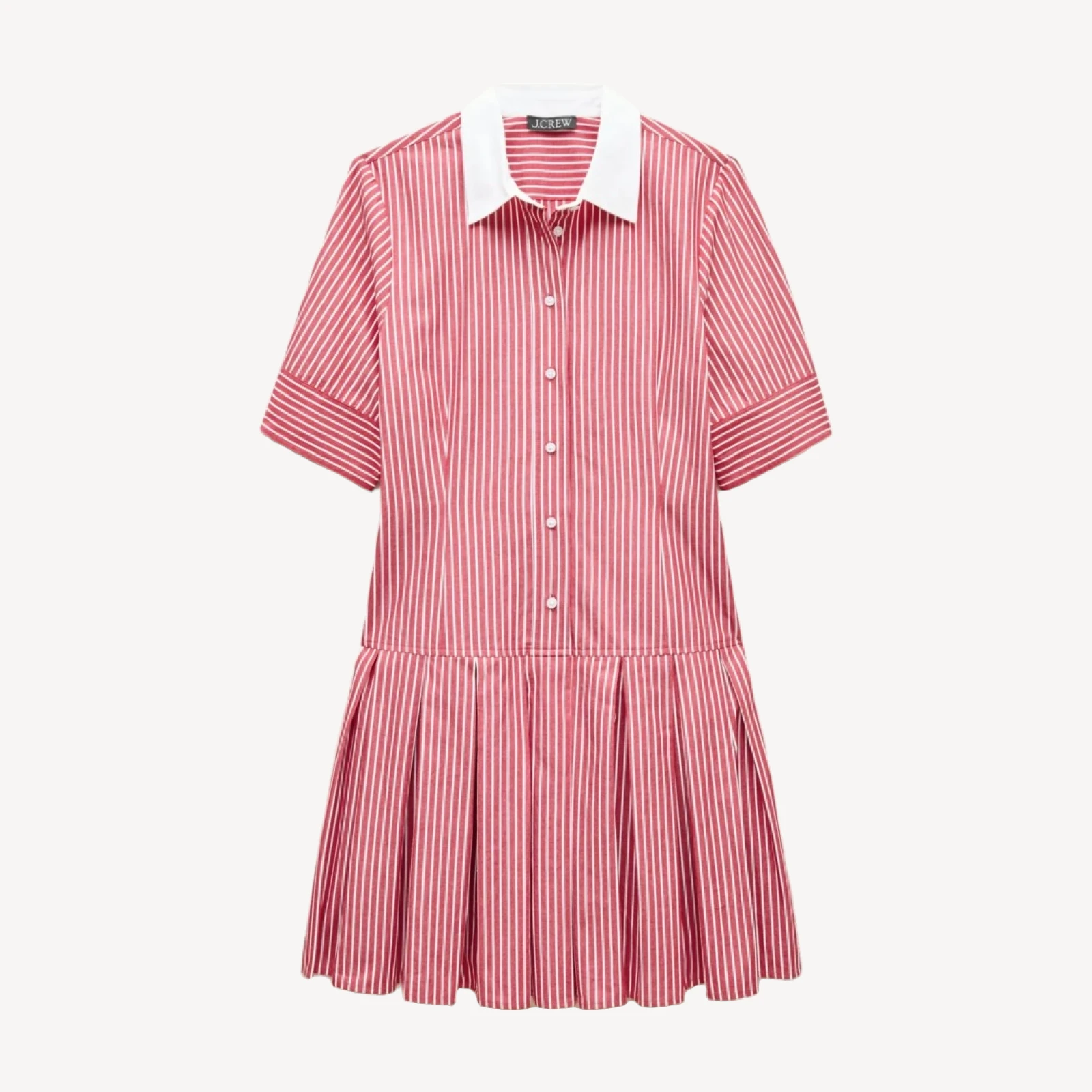 Ophelia mini shirt-dress in striped cotton poplin
