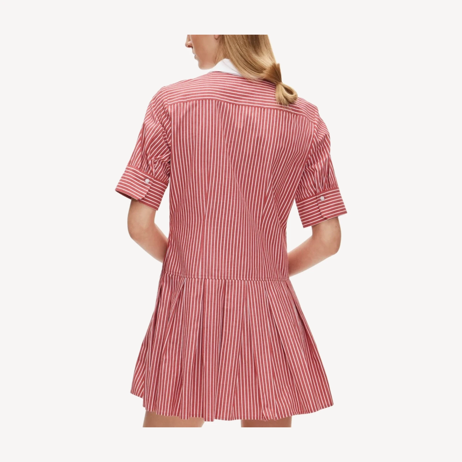 Ophelia mini shirt-dress in striped cotton poplin