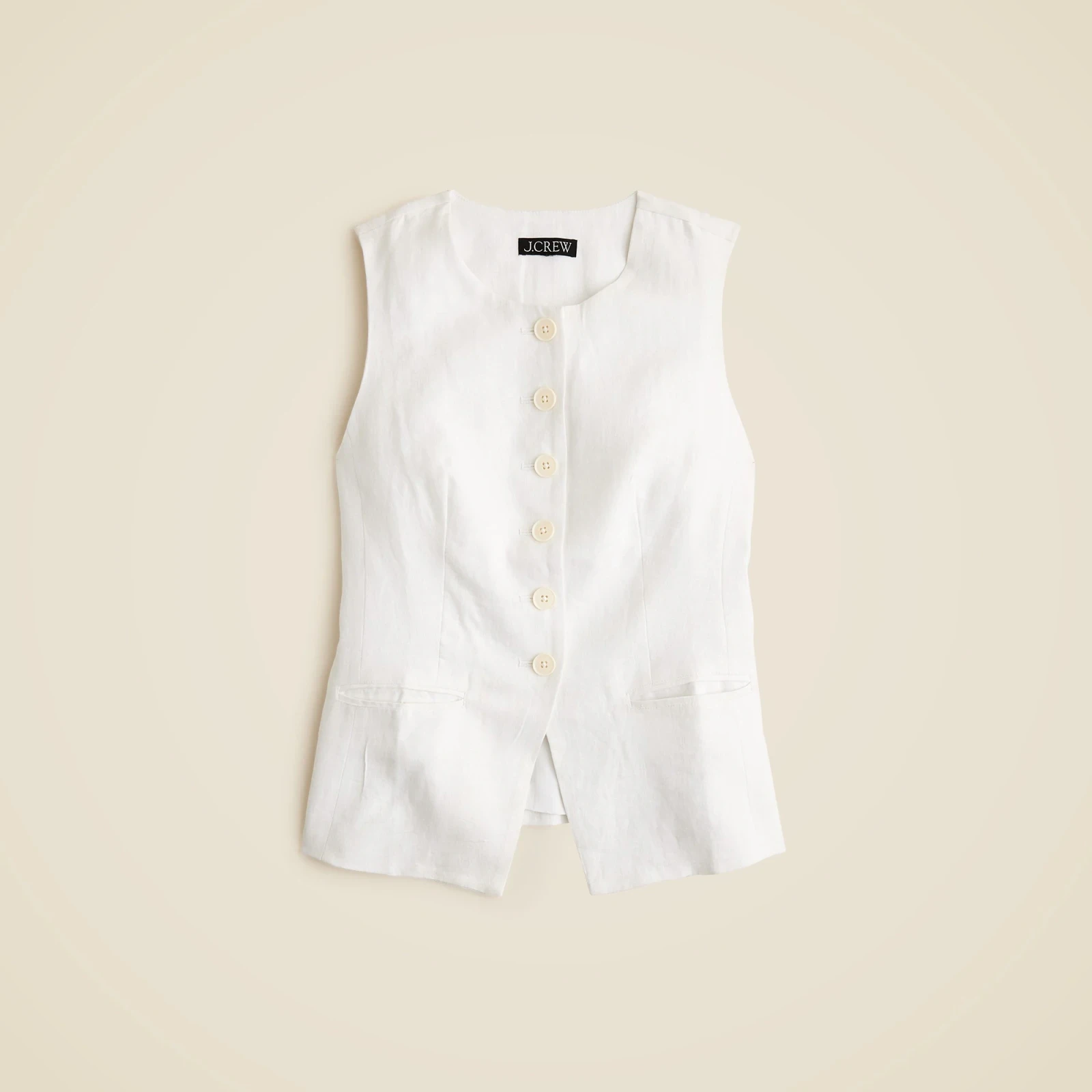 Cutaway vest top in linen