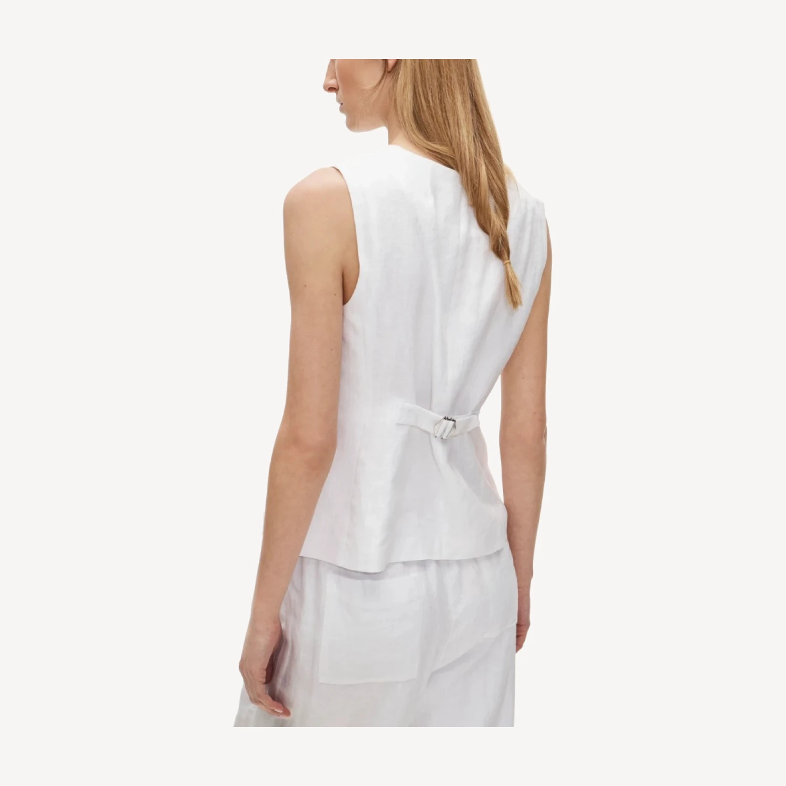 Cutaway vest top in linen