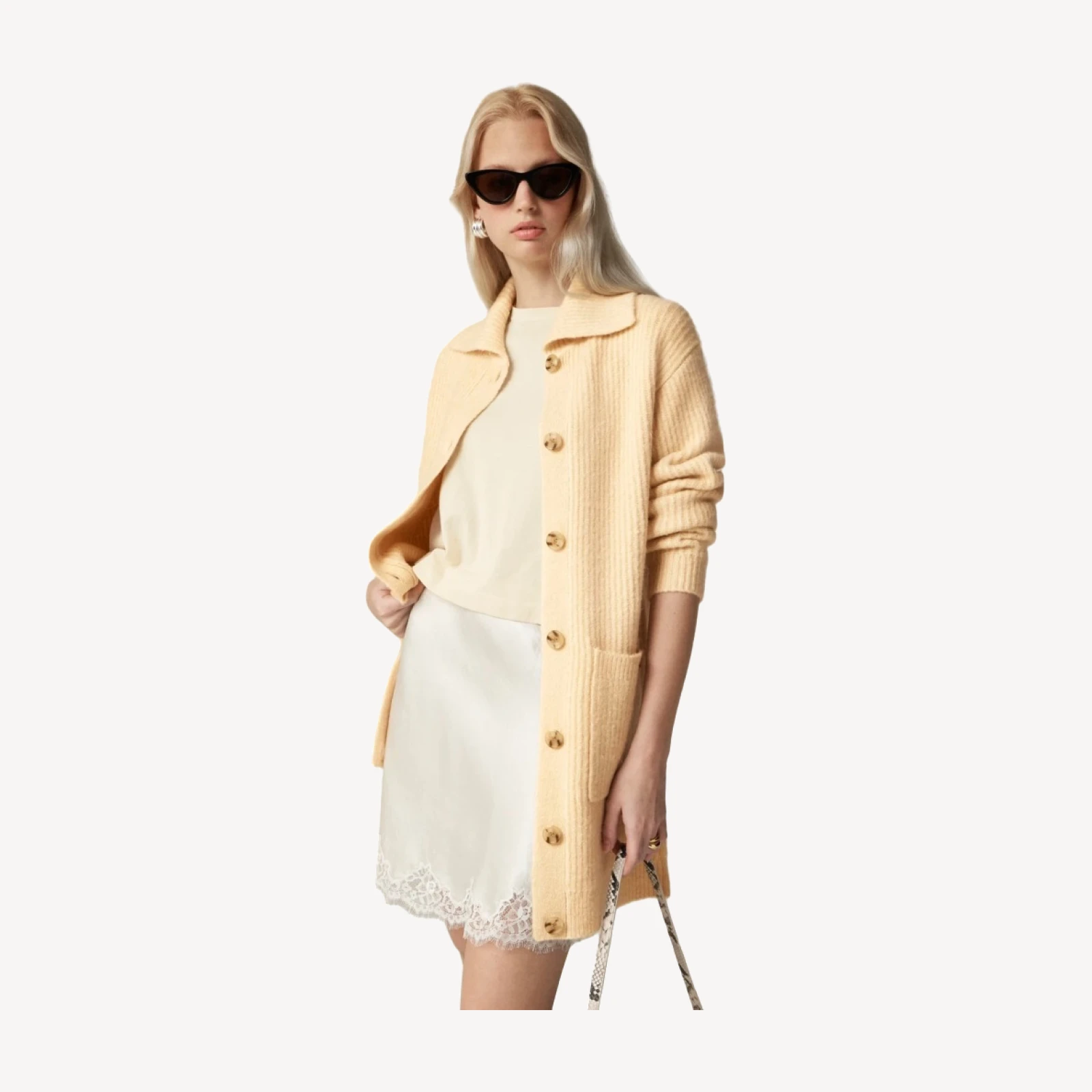 Long ribbed cardigan