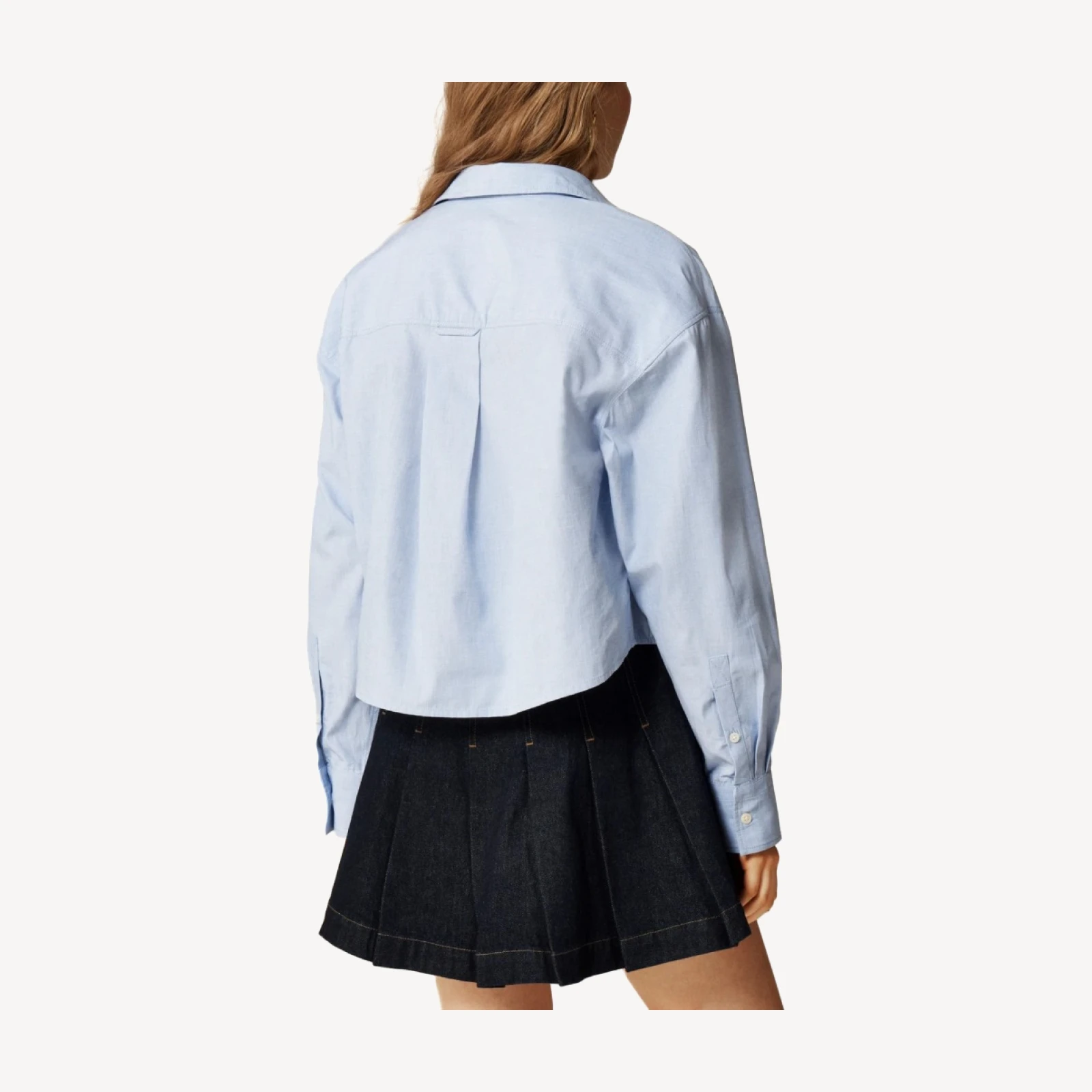 Étienne cropped button-up shirt in cotton poplin
