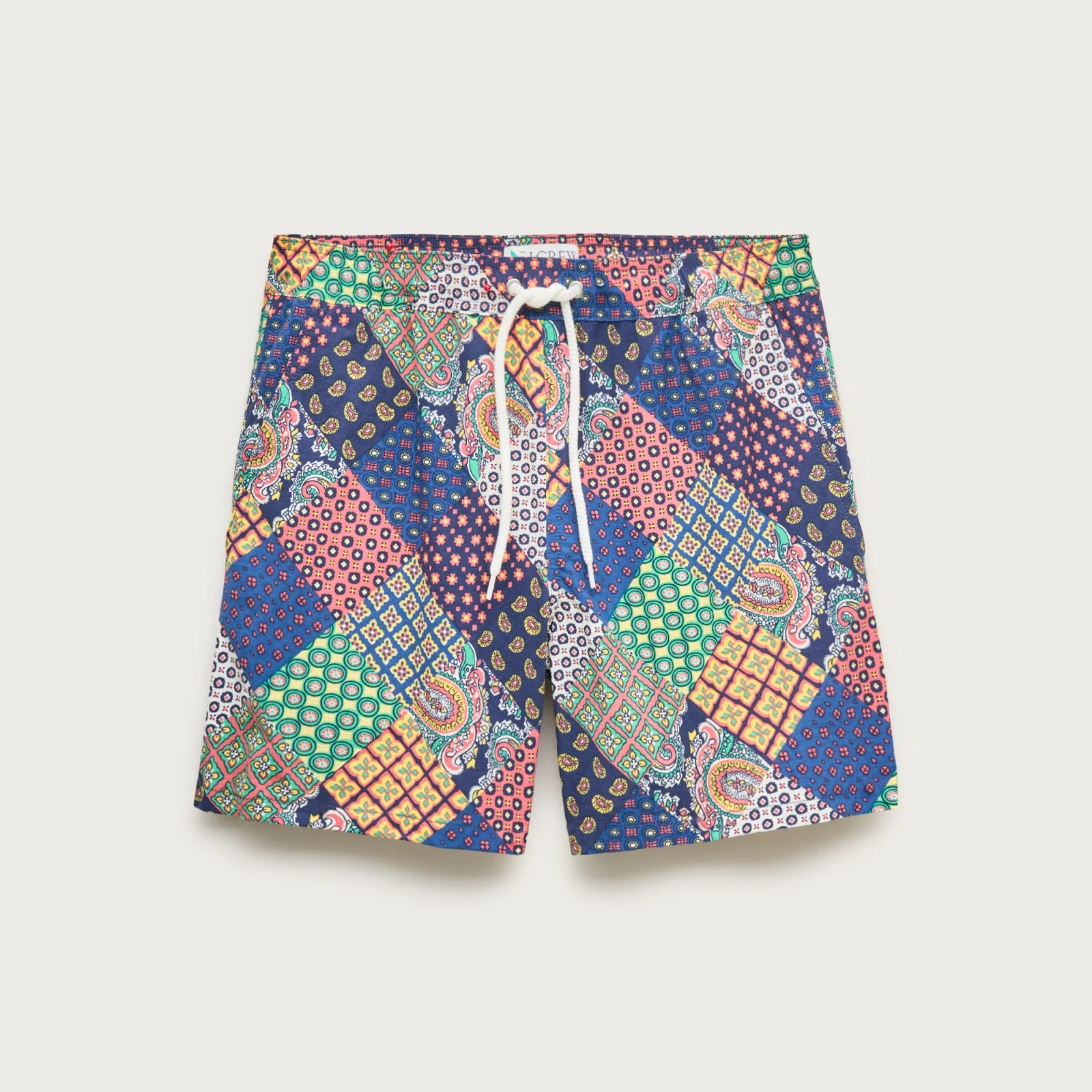6" swim trunk in patchwork