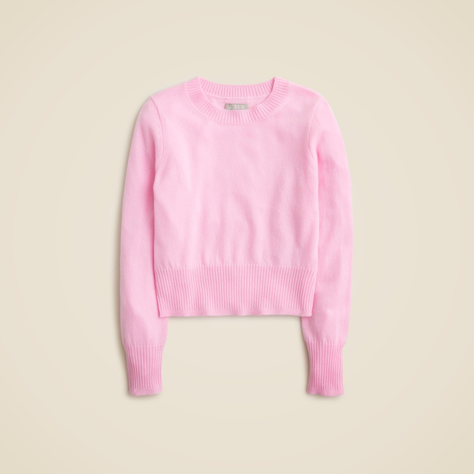 Cashmere shrunken crewneck sweater
