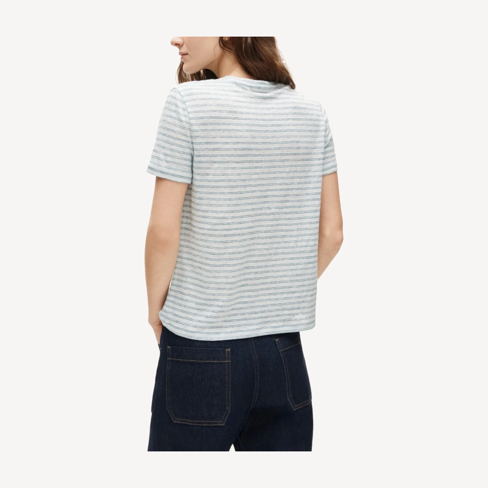 New relaxed linen T-shirt in stripe