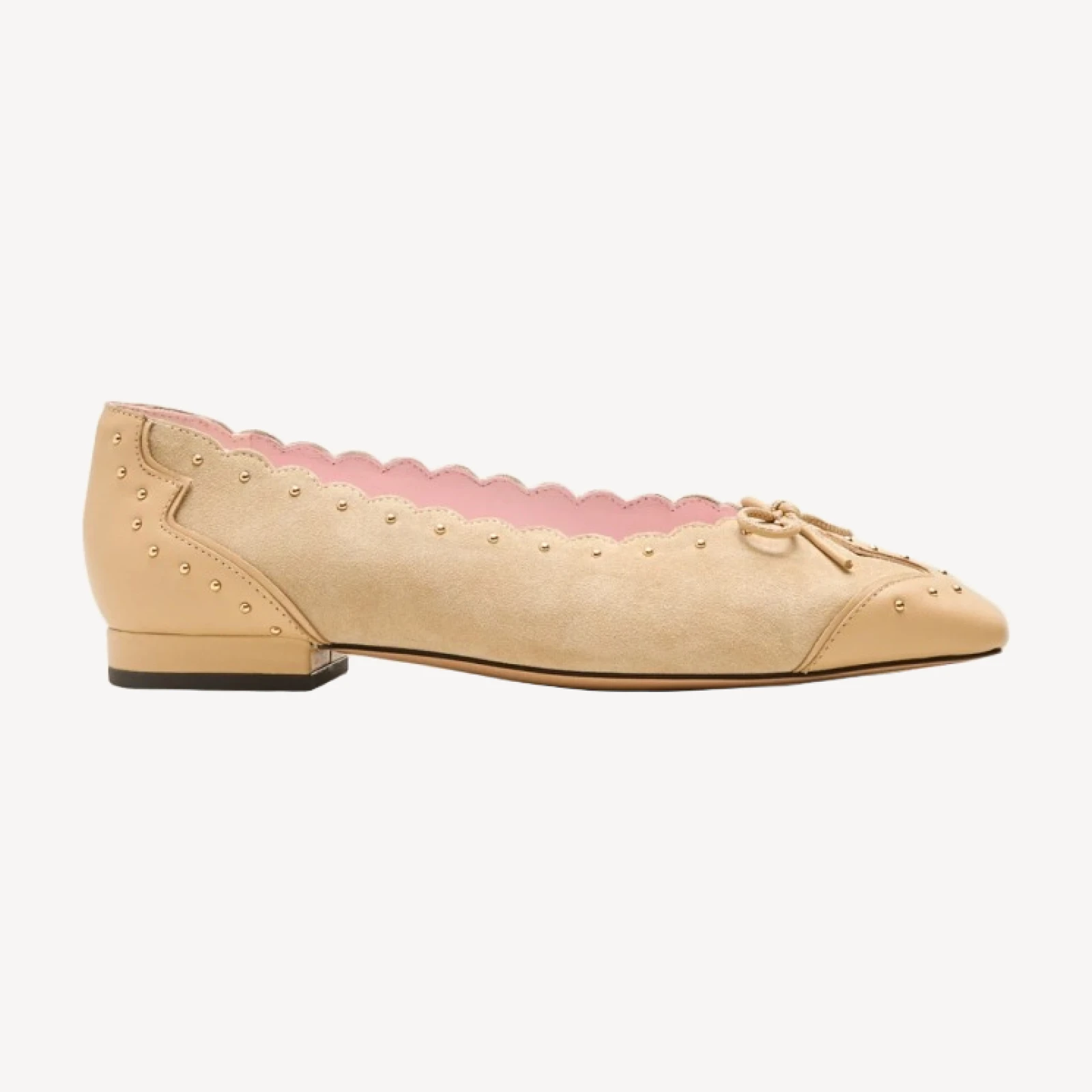 Sophie ballet flats in studded suede and Italian leather