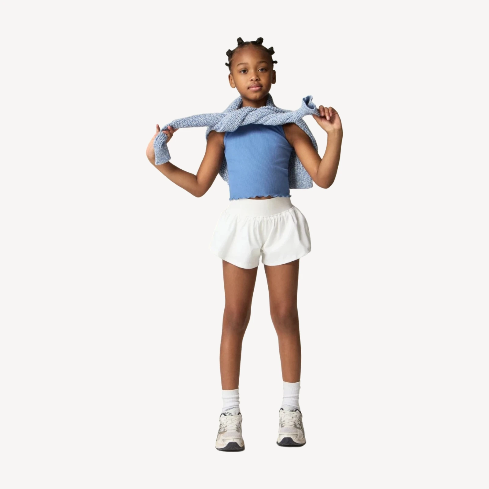 Girls' flutter short in performance jersey