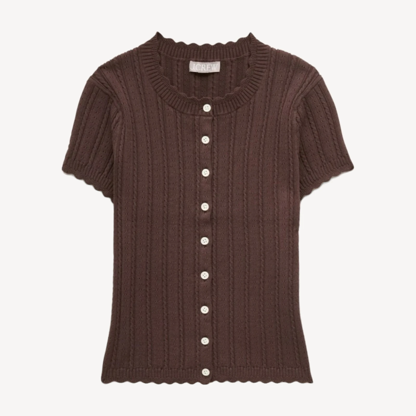 Jackie pointelle short-sleeve cardigan