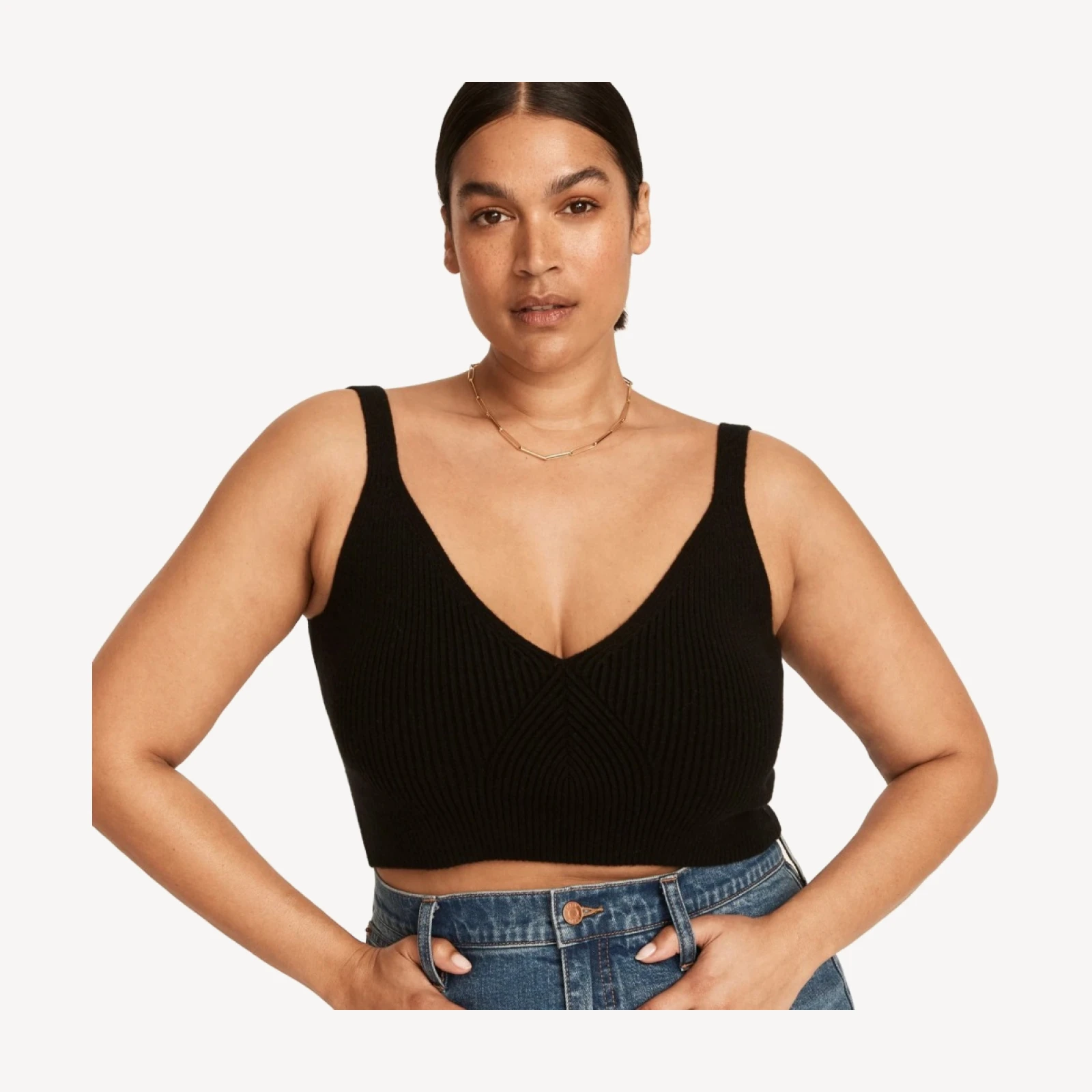Cashmere-blend cropped sweater-tank