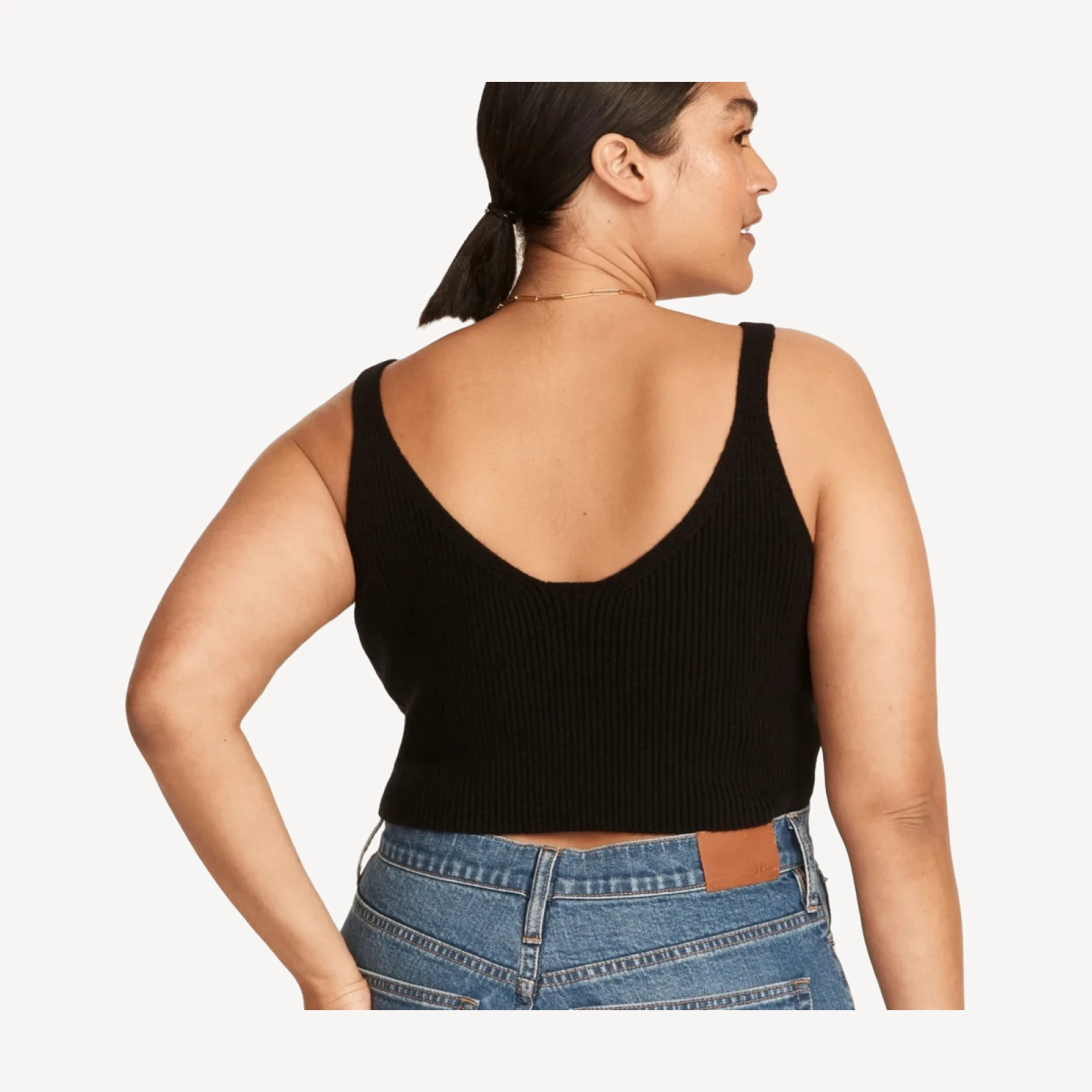 Cashmere-blend cropped sweater-tank