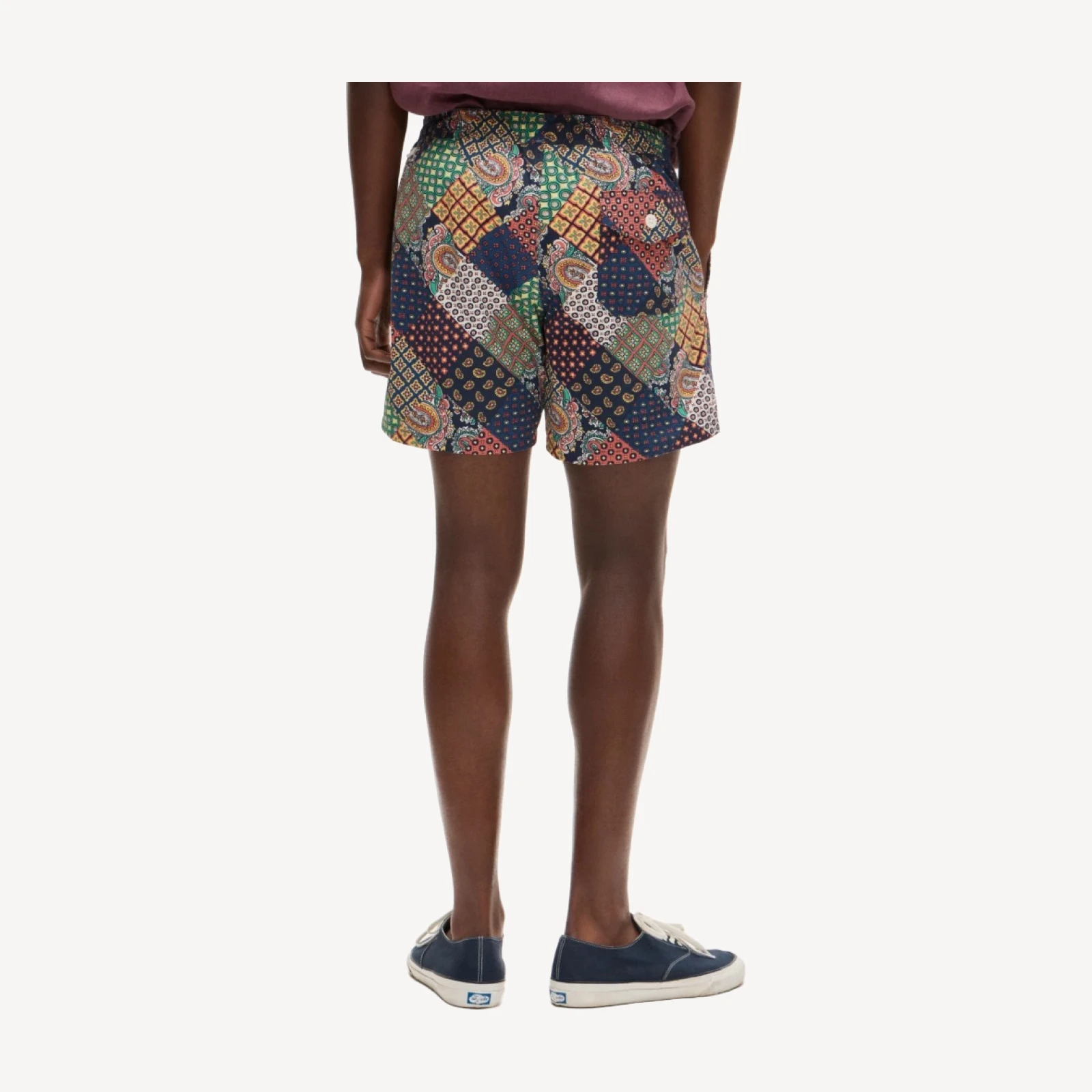 6" swim trunk in patchwork