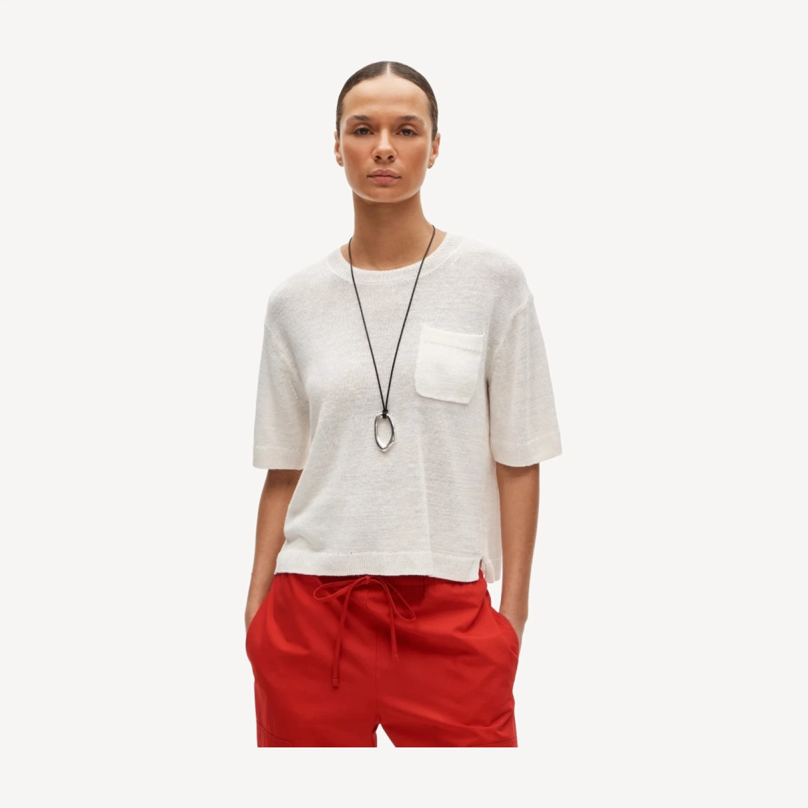 Relaxed pocket sweater-tee