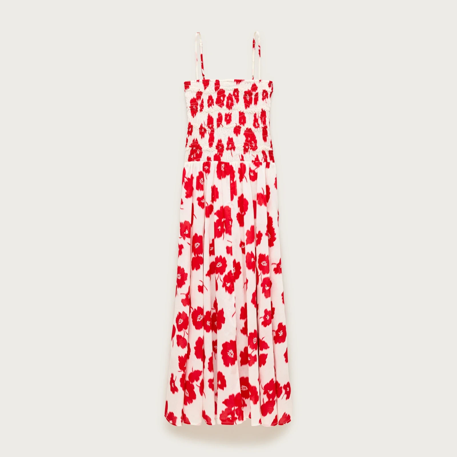 Wave maxi dress in blurred floral cotton voile