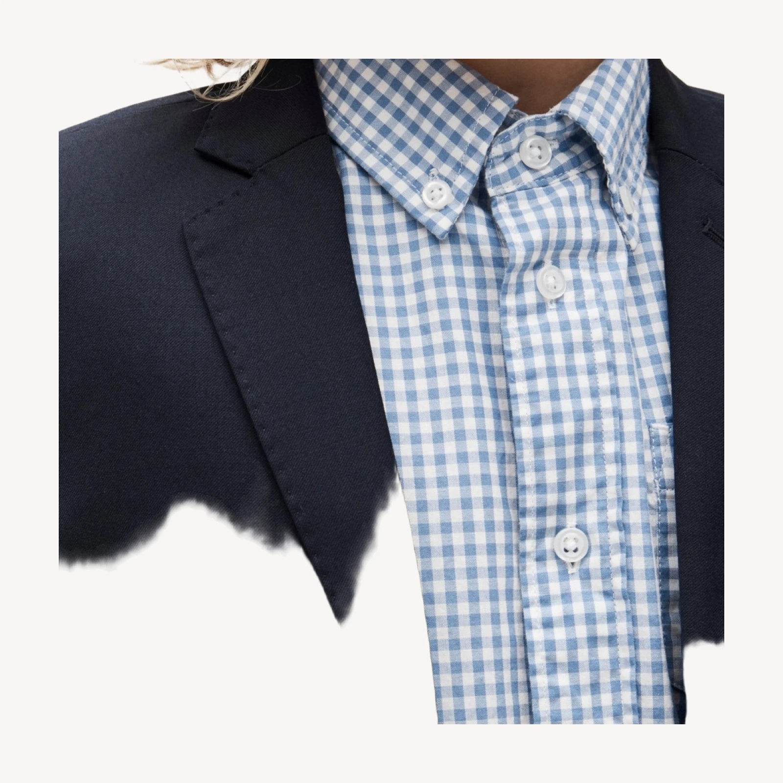 Kids' stretch poplin button-down in gingham