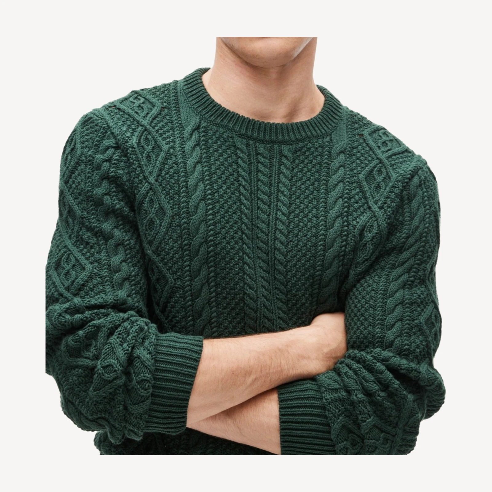 Cable-knit fisherman sweater in cotton
