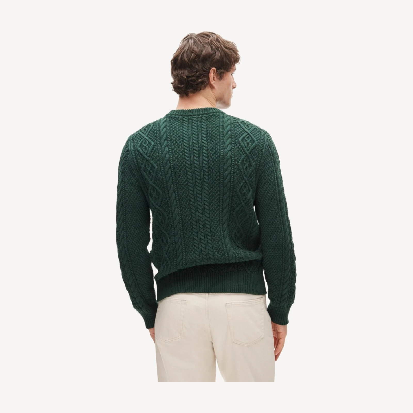 Cable-knit fisherman sweater in cotton