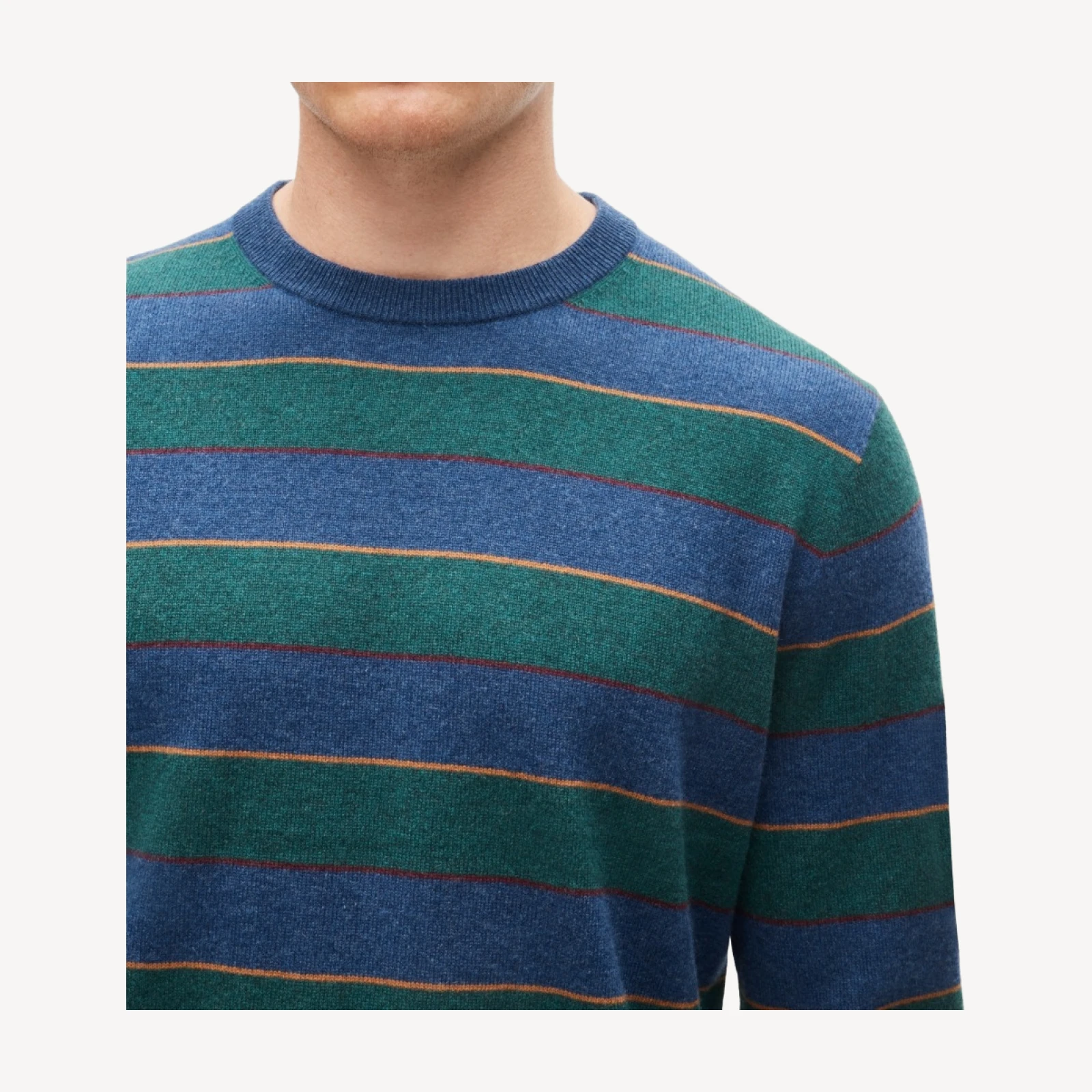 Cashmere crewneck sweater in stripe