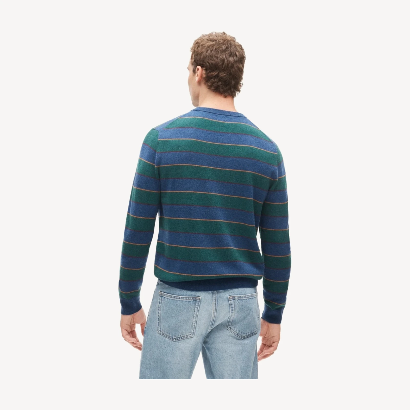 Cashmere crewneck sweater in stripe