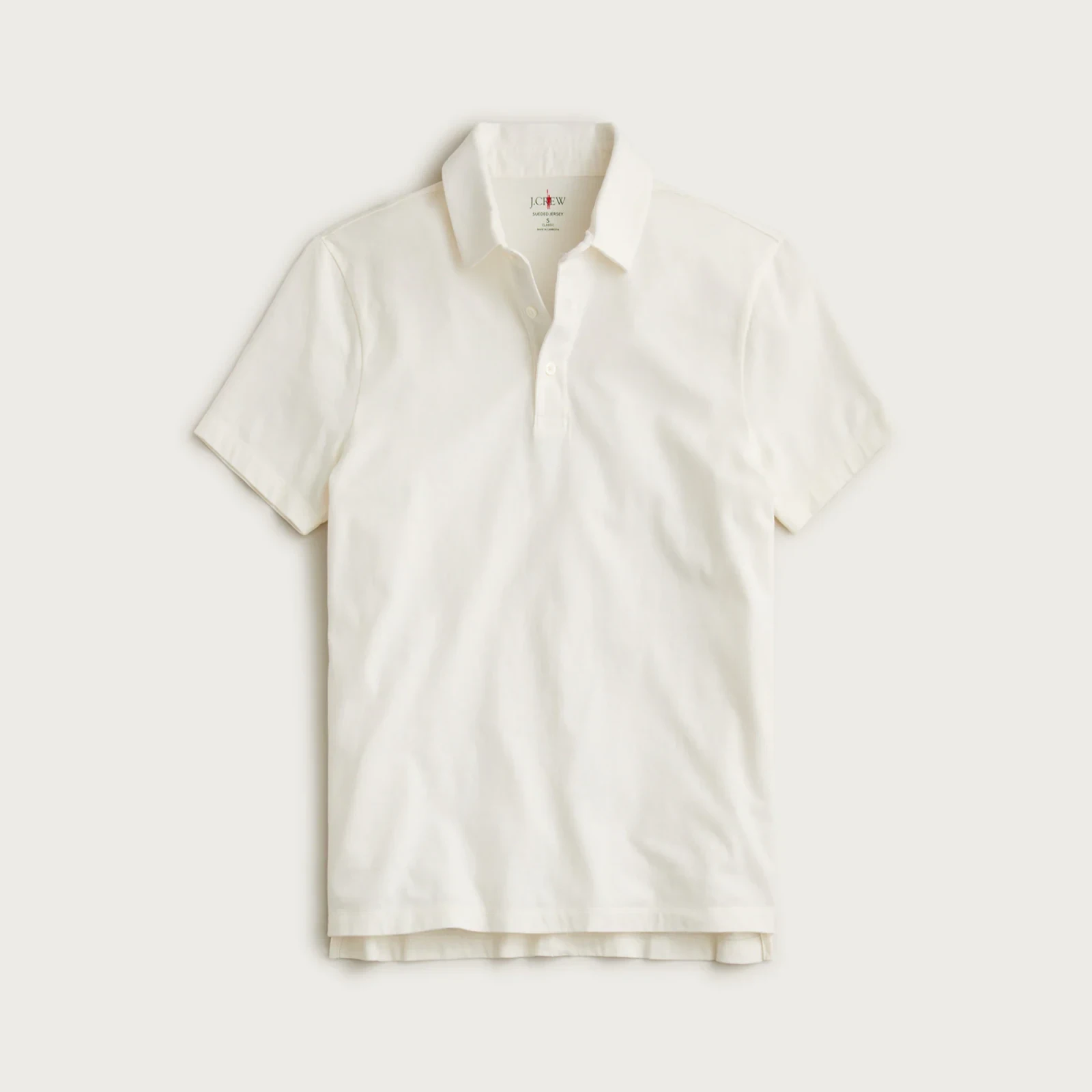 Sueded cotton polo shirt