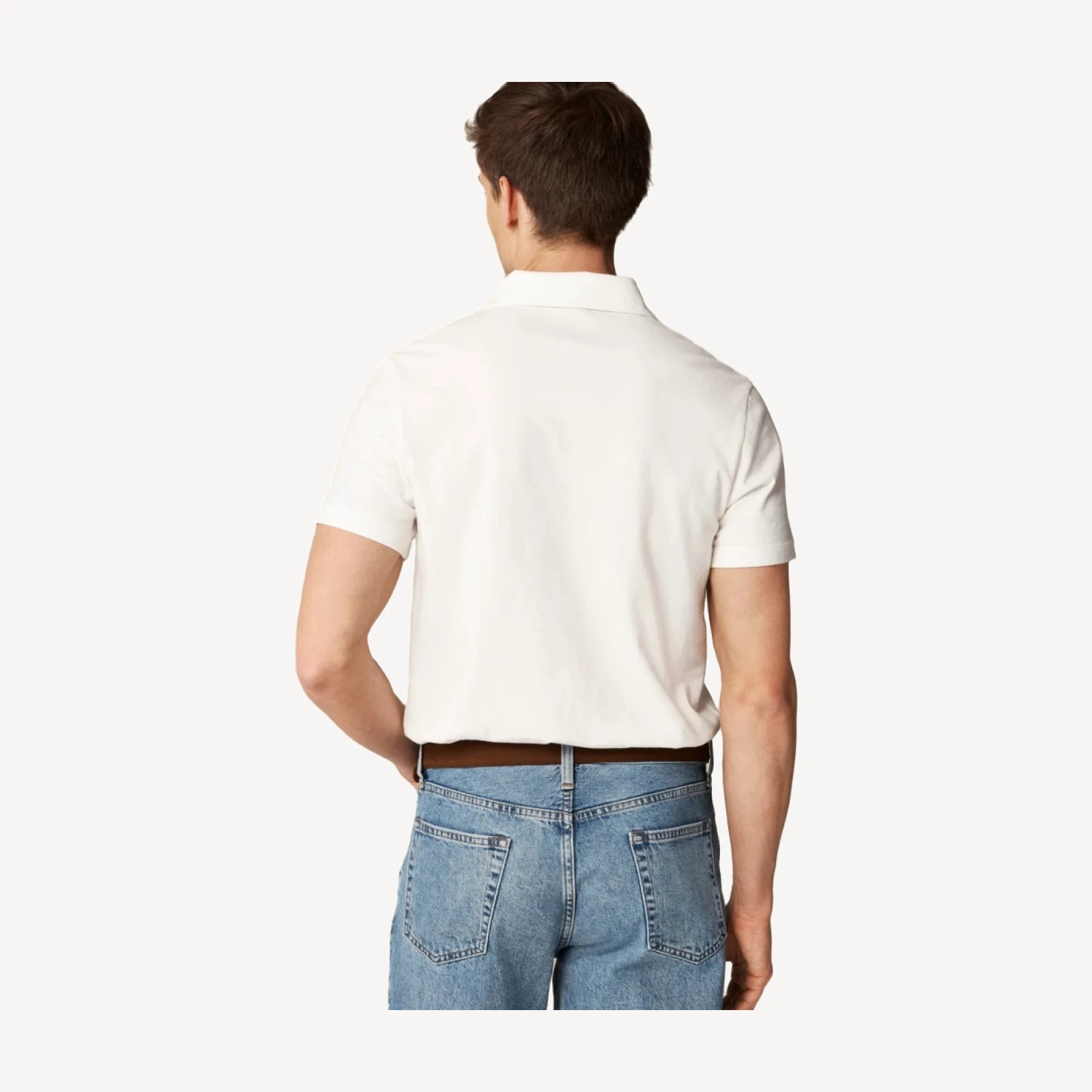Sueded cotton polo shirt