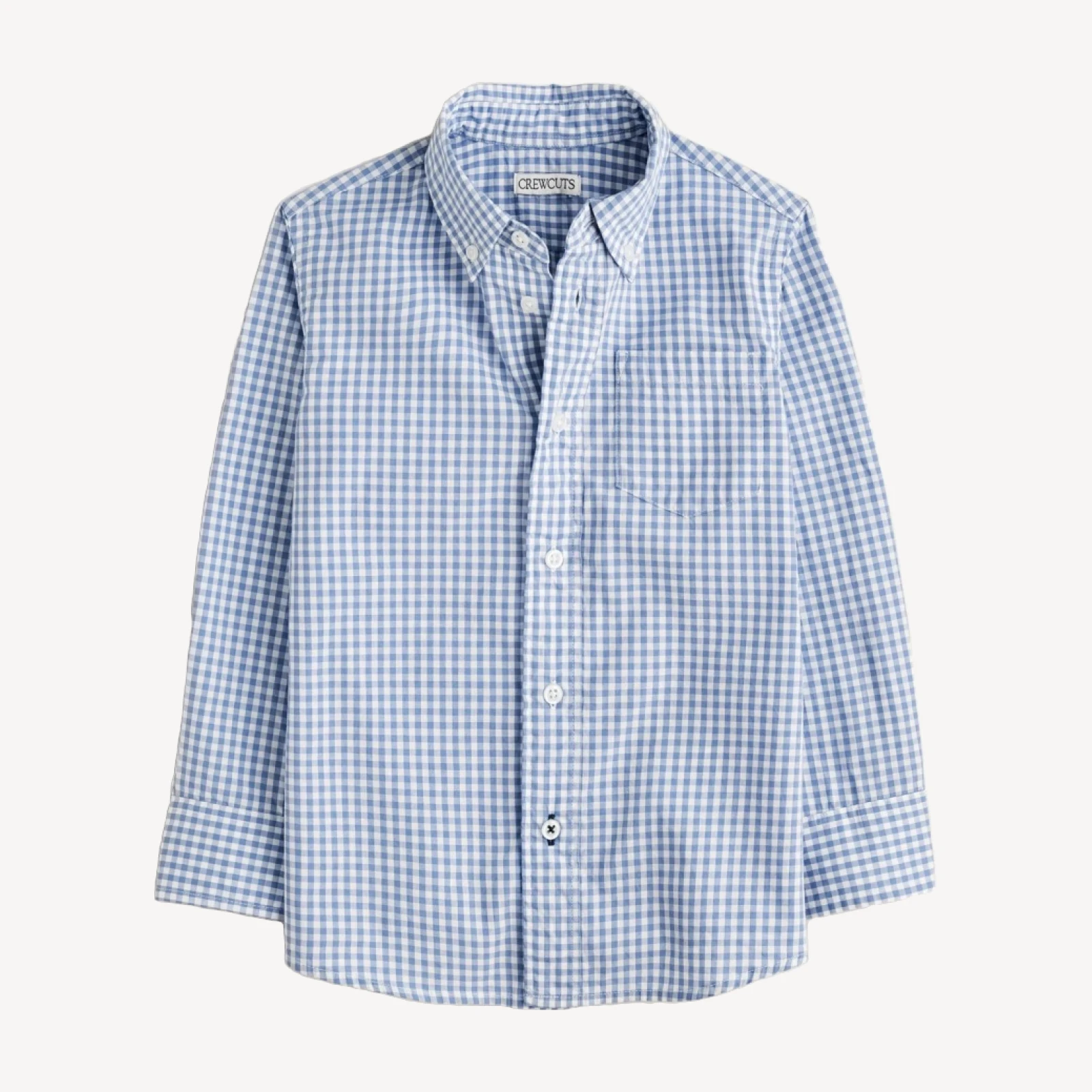 Kids' stretch poplin button-down in gingham