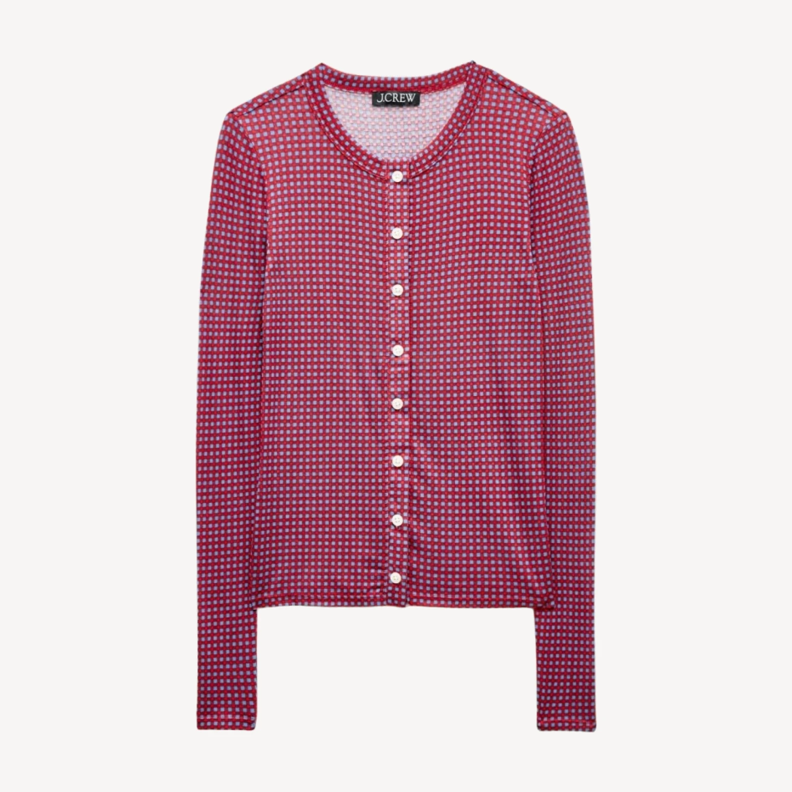 Stretch lyocell-blend cardigan in gingham