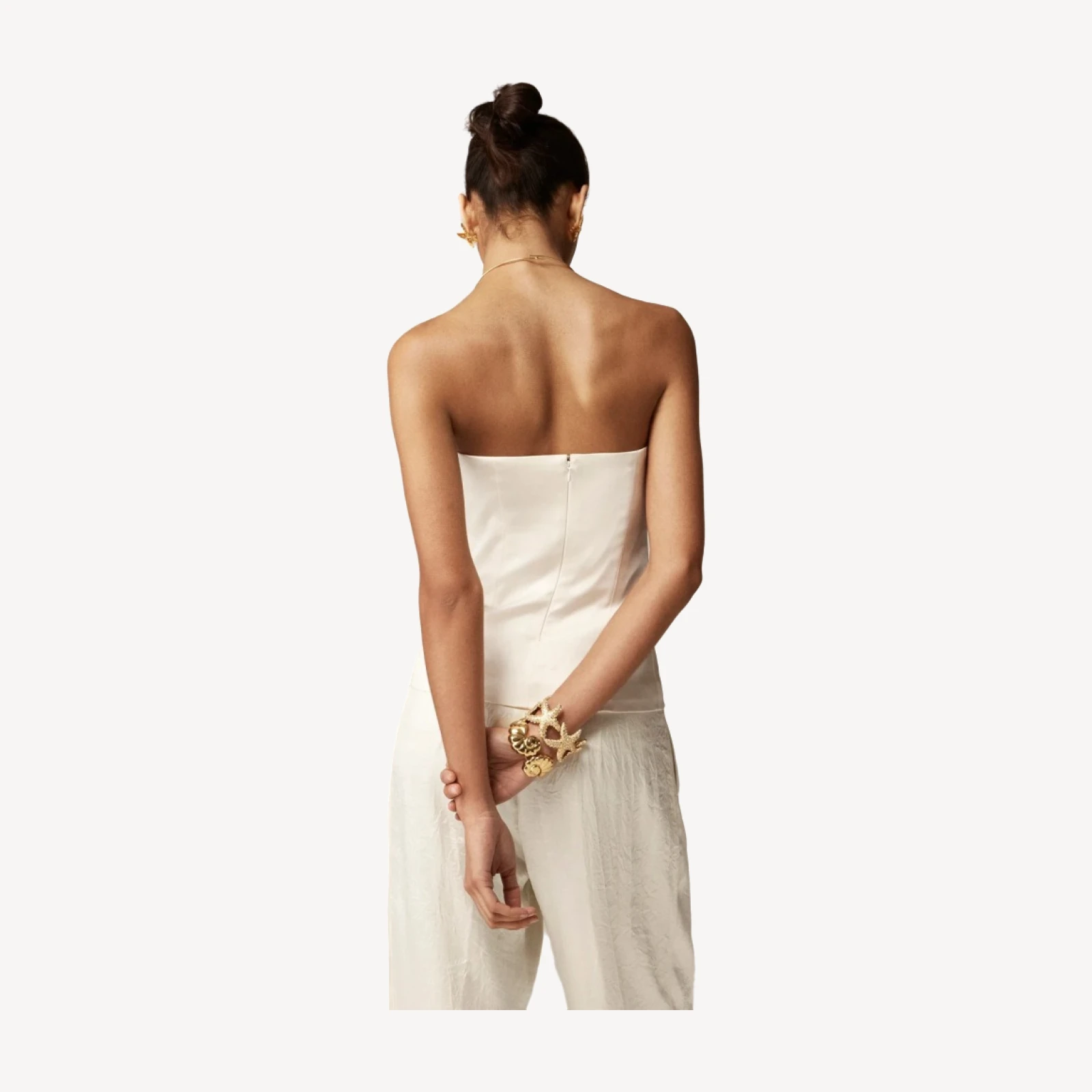 Anna October© X J.Crew corset top in stretch satin