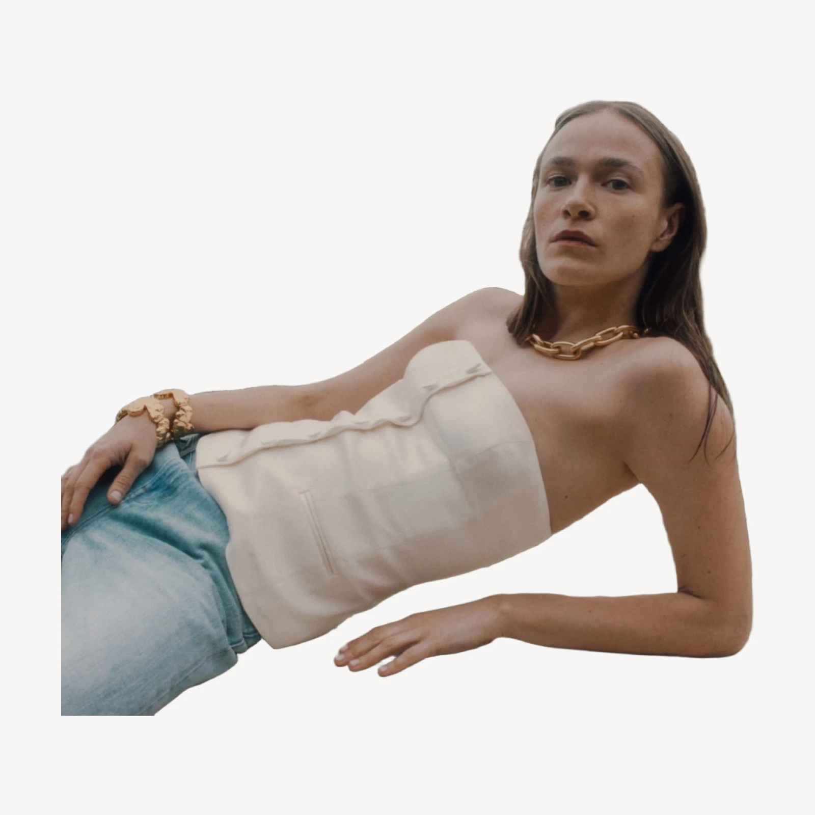 Anna October© X J.Crew corset top in stretch satin