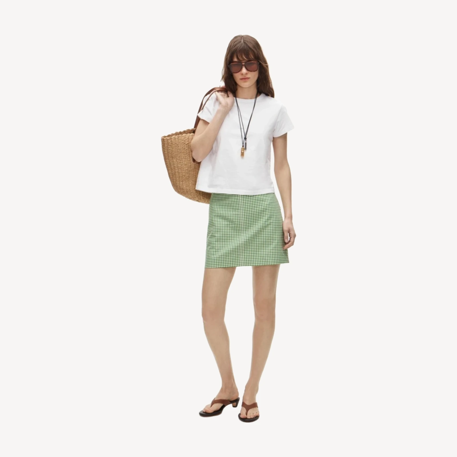 Fairfax mini skirt in gingham double cotton poplin