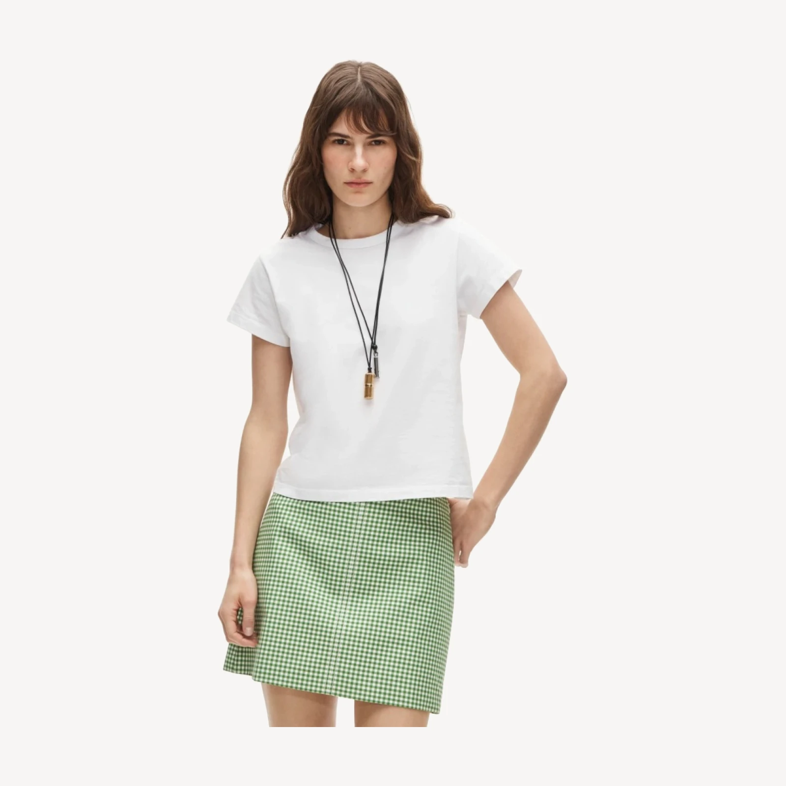 Fairfax mini skirt in gingham double cotton poplin