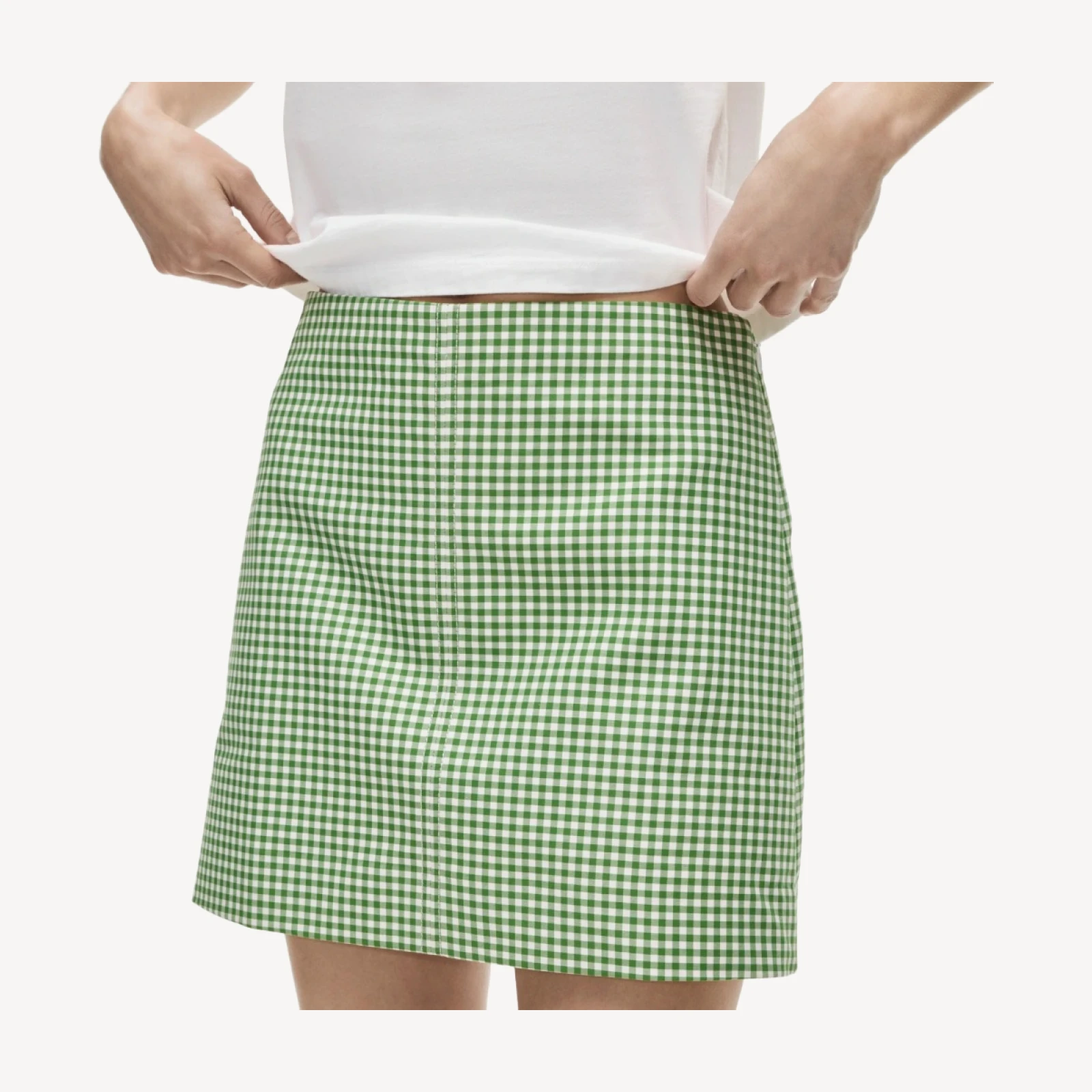 Fairfax mini skirt in gingham double cotton poplin
