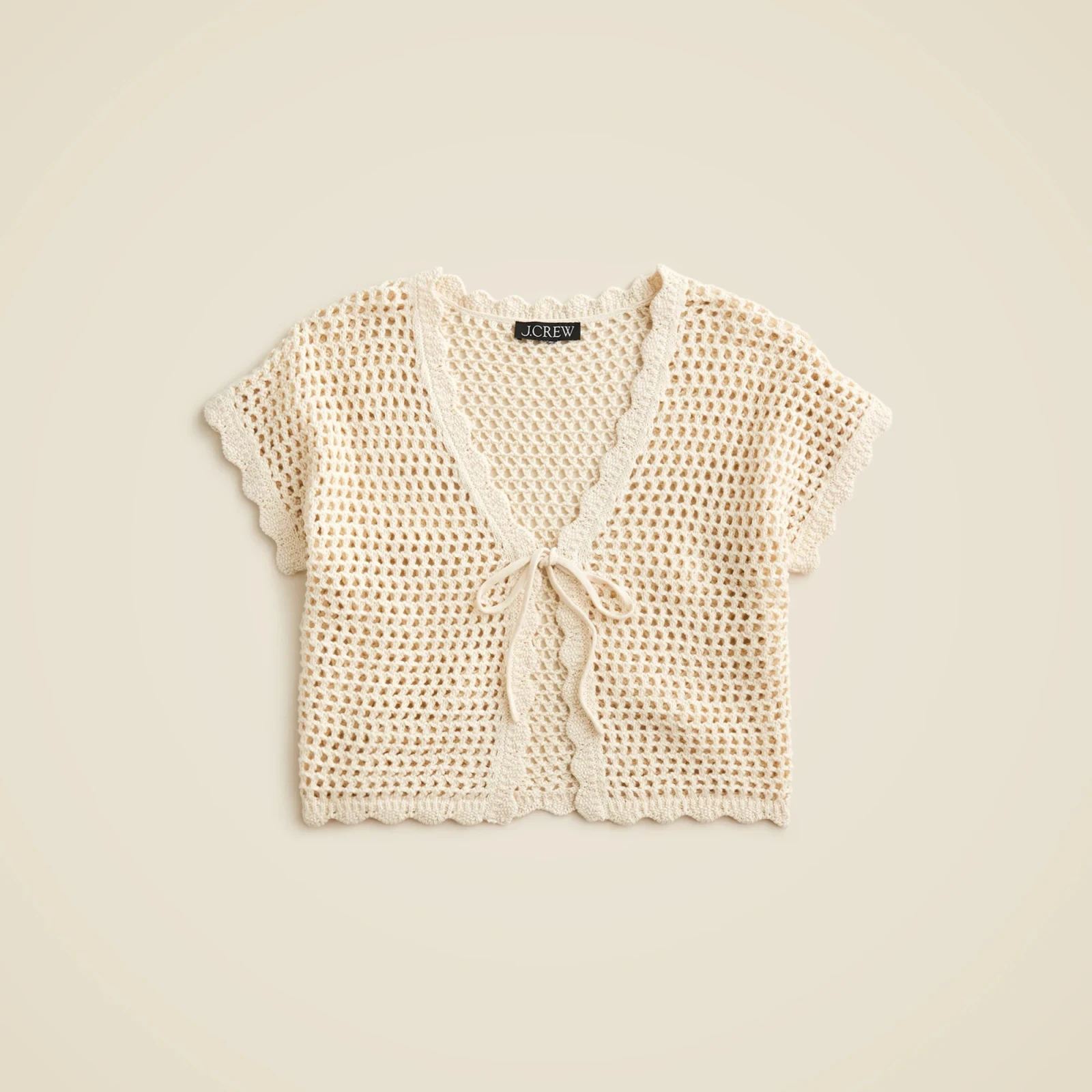 Crochet short-sleeve cardigan