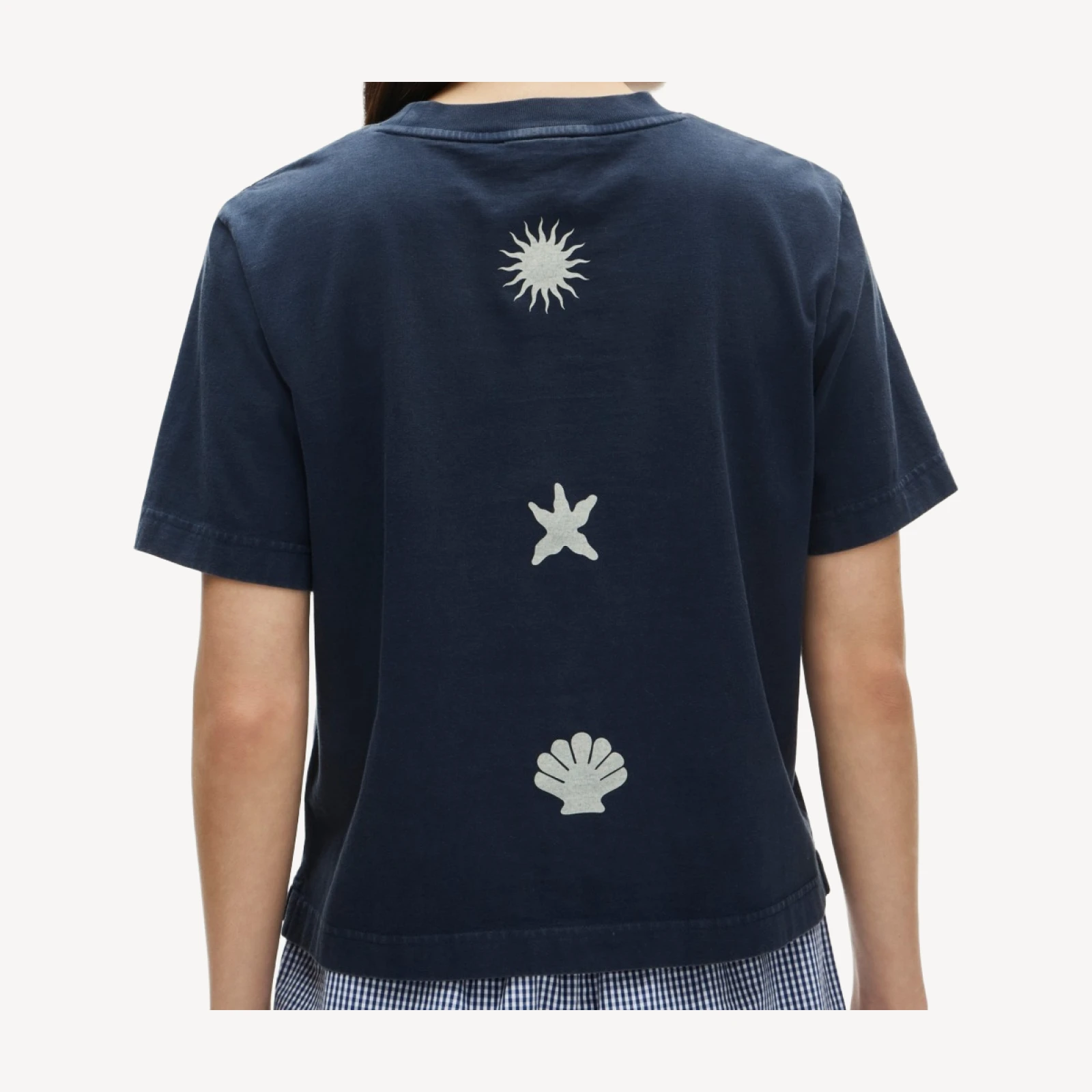 Boyfriend jersey relaxed cropped "Palm Sands" graphic T-shirt