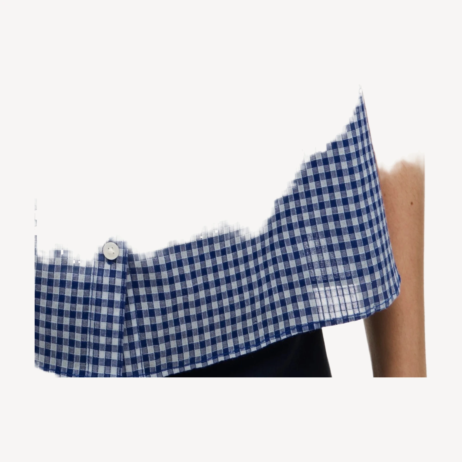 High-neck tank top in gingham cotton voile