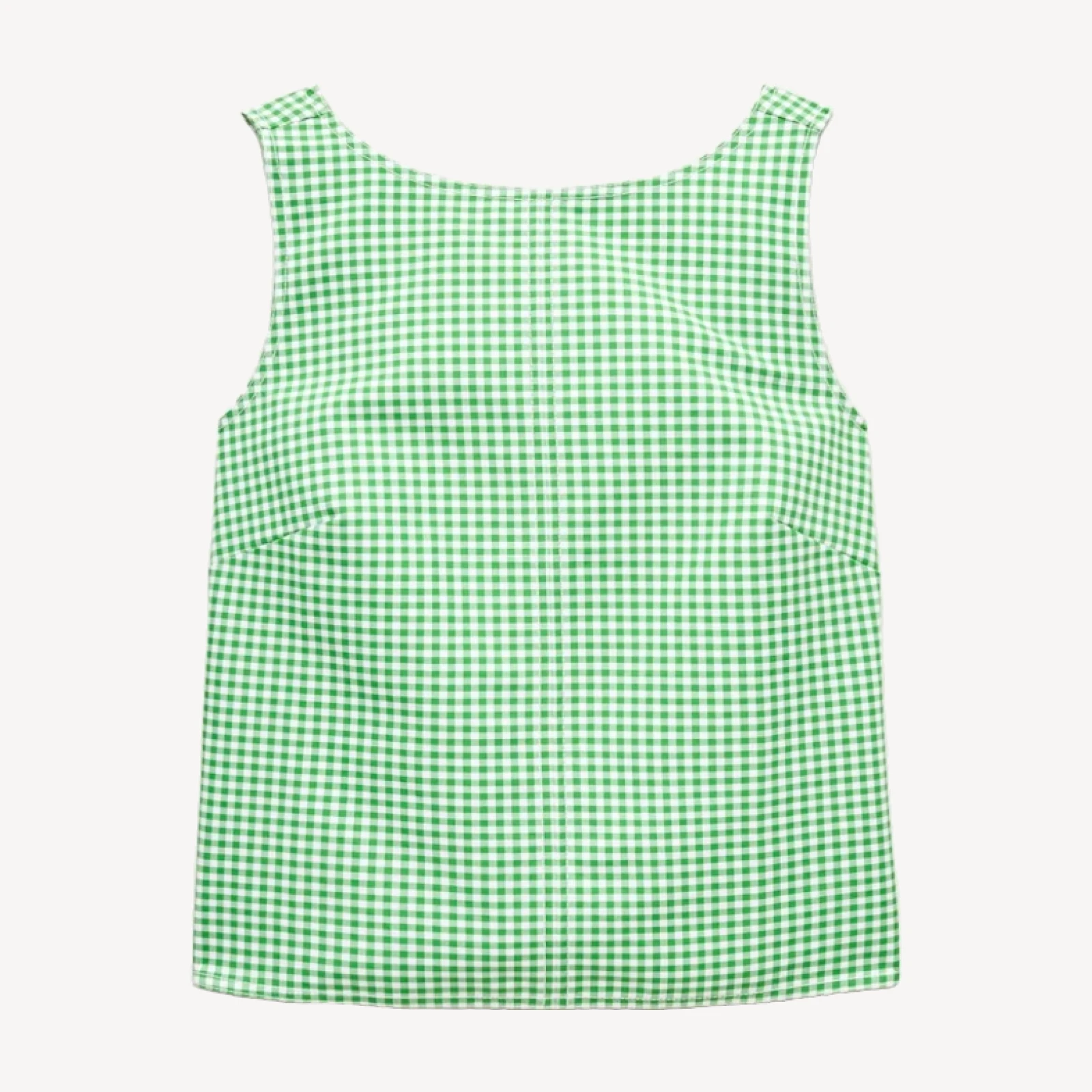 Shell top in gingham double cotton poplin