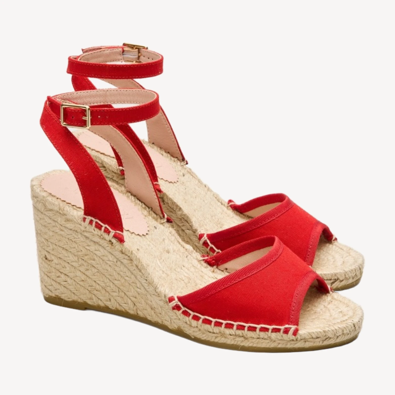 Made-in-Spain espadrille wedges with piping