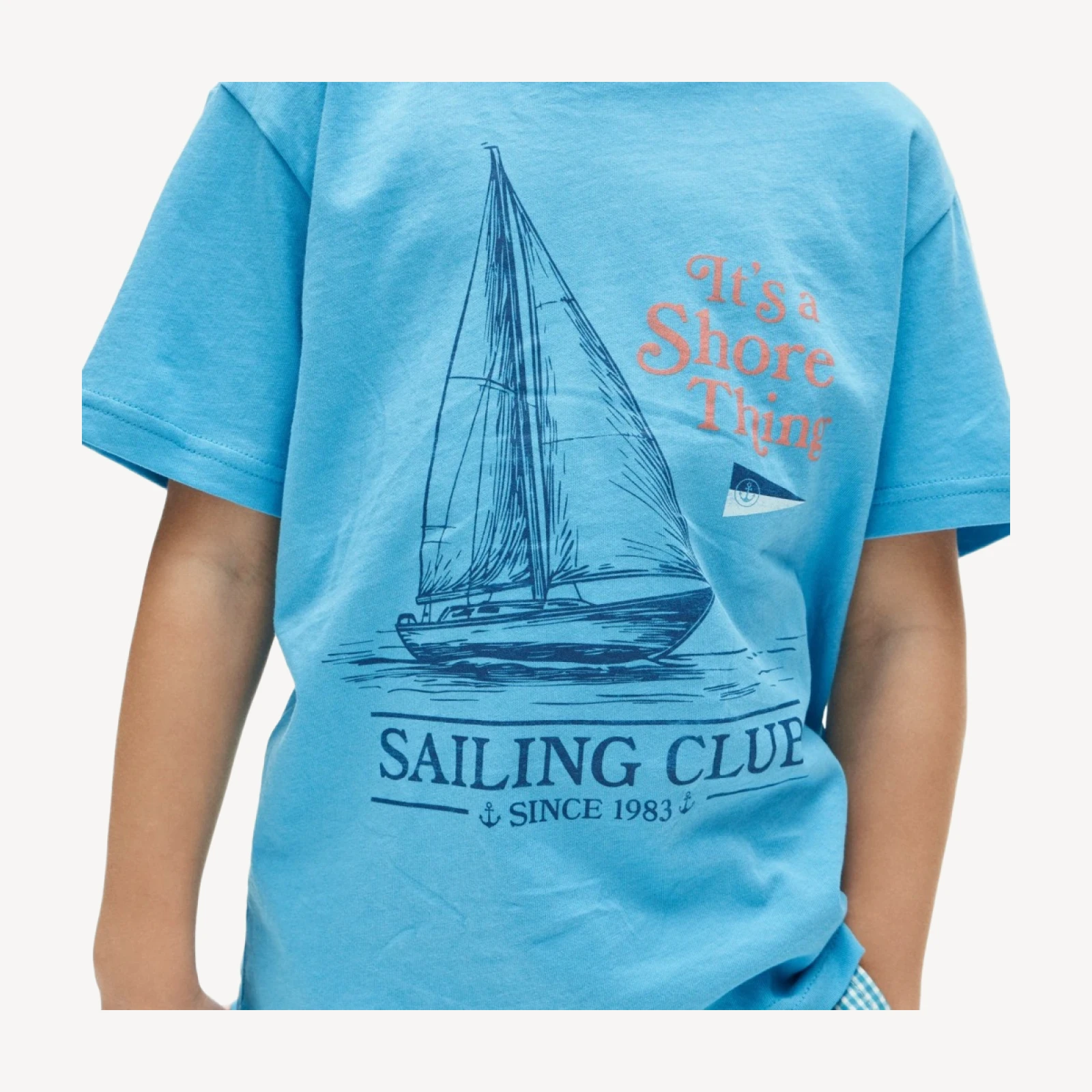 Kids' short-sleeve "Sailing club" graphic T-shirt