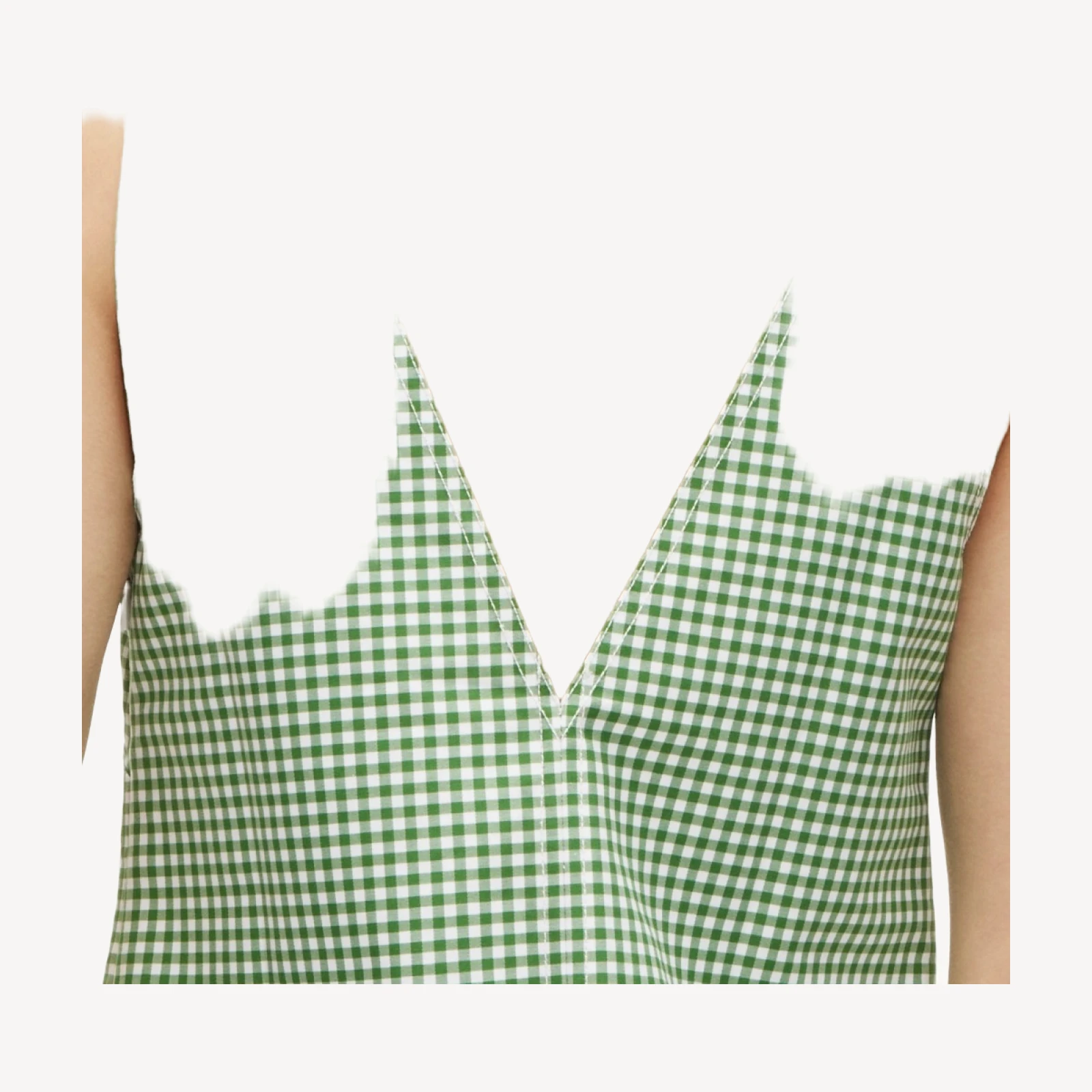 Shell top in gingham double cotton poplin