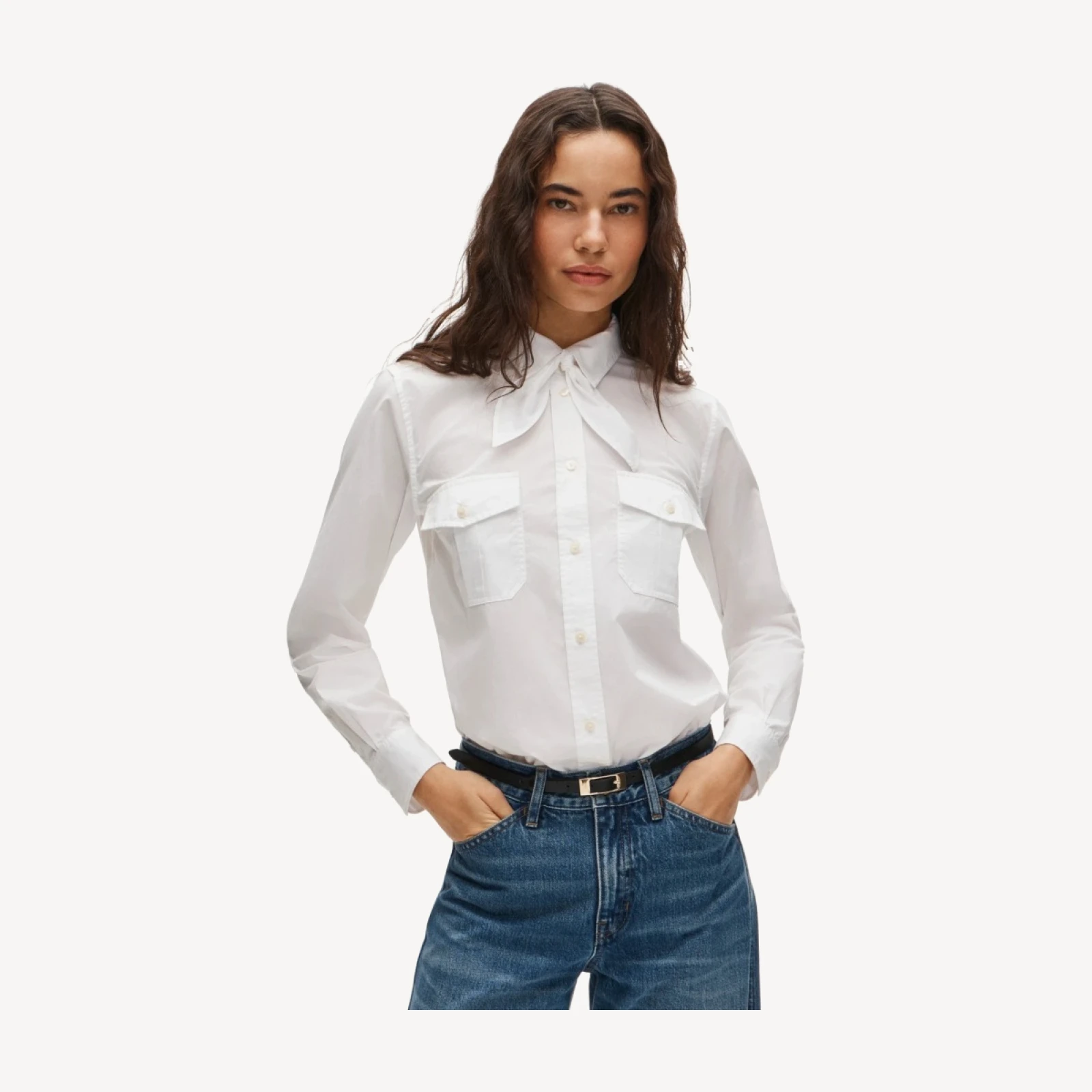 Jules classic-fit tie-neck shirt