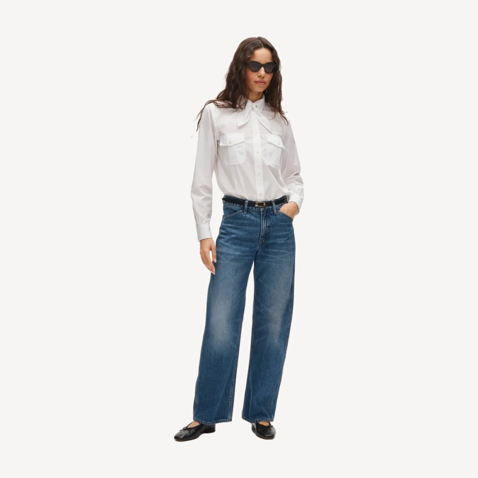 Jules classic-fit tie-neck shirt