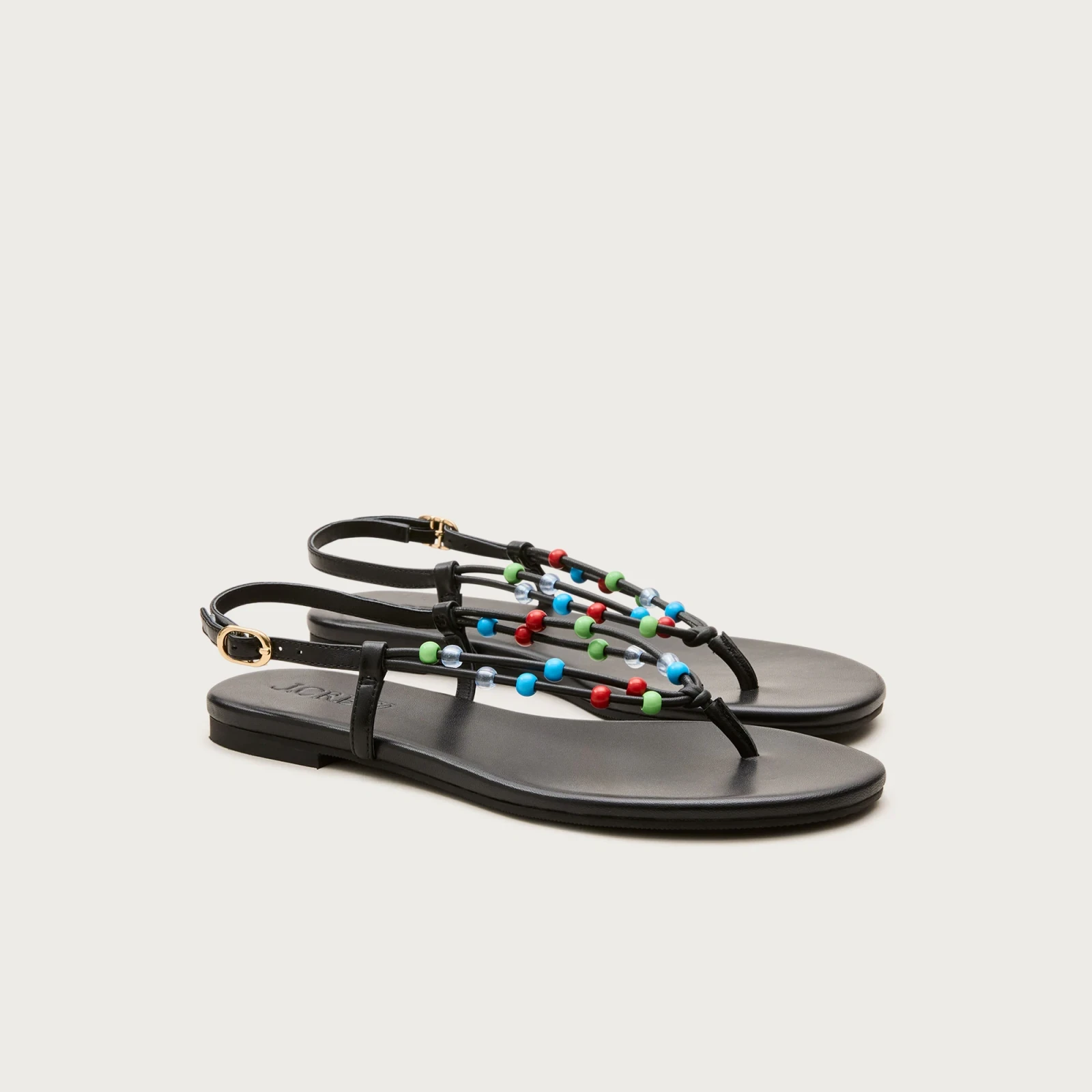 Audrey beaded slingback sandals in leather