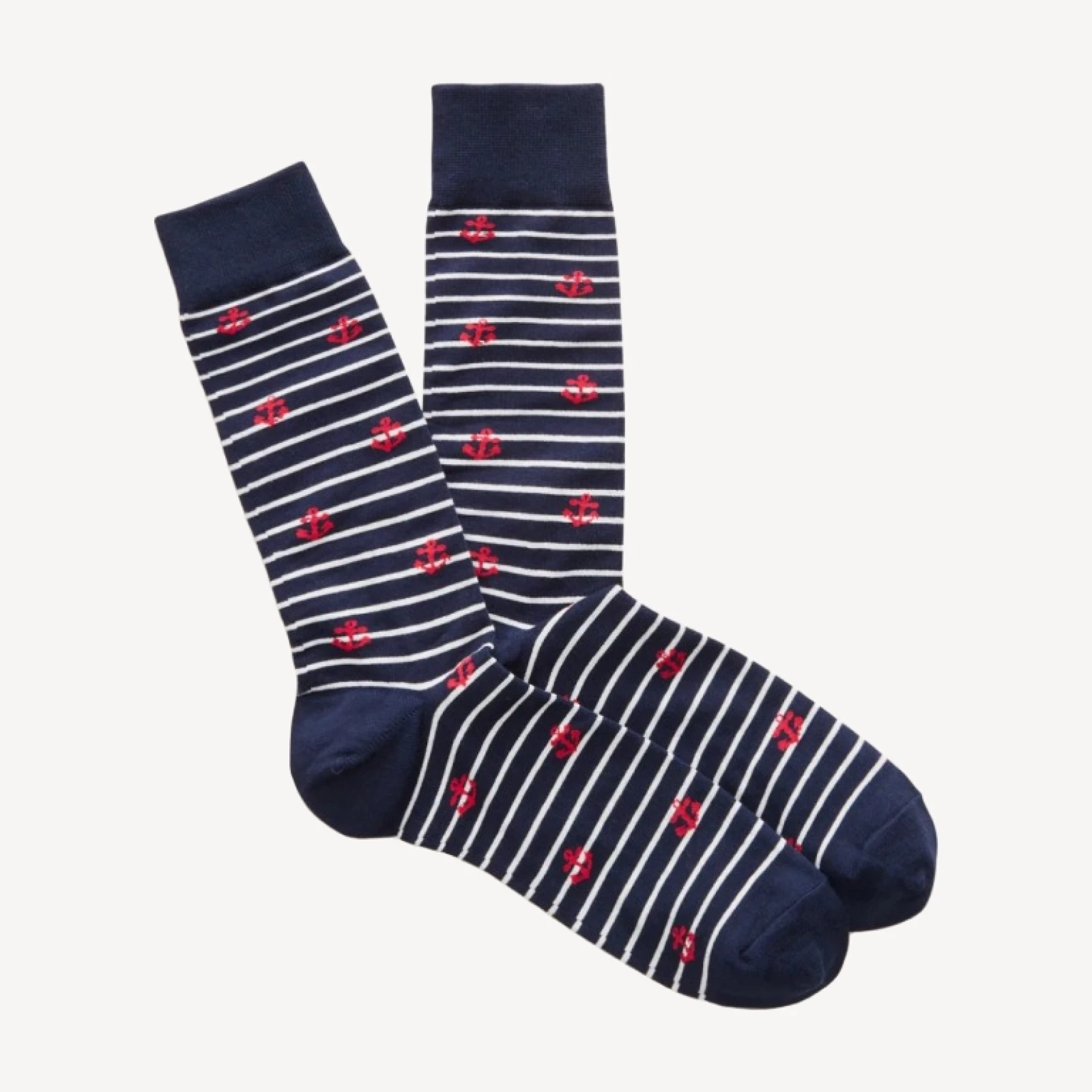 Striped anchor critter socks