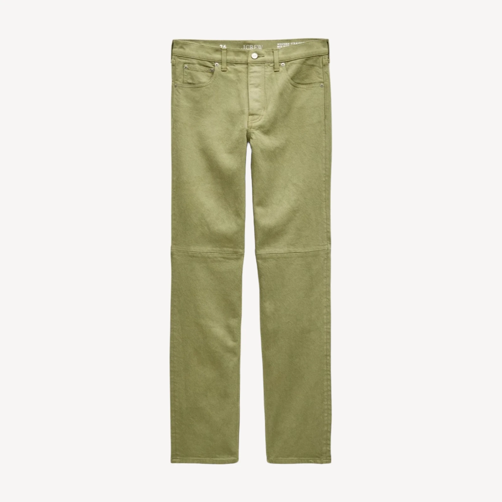 Garment-dyed western straight jean