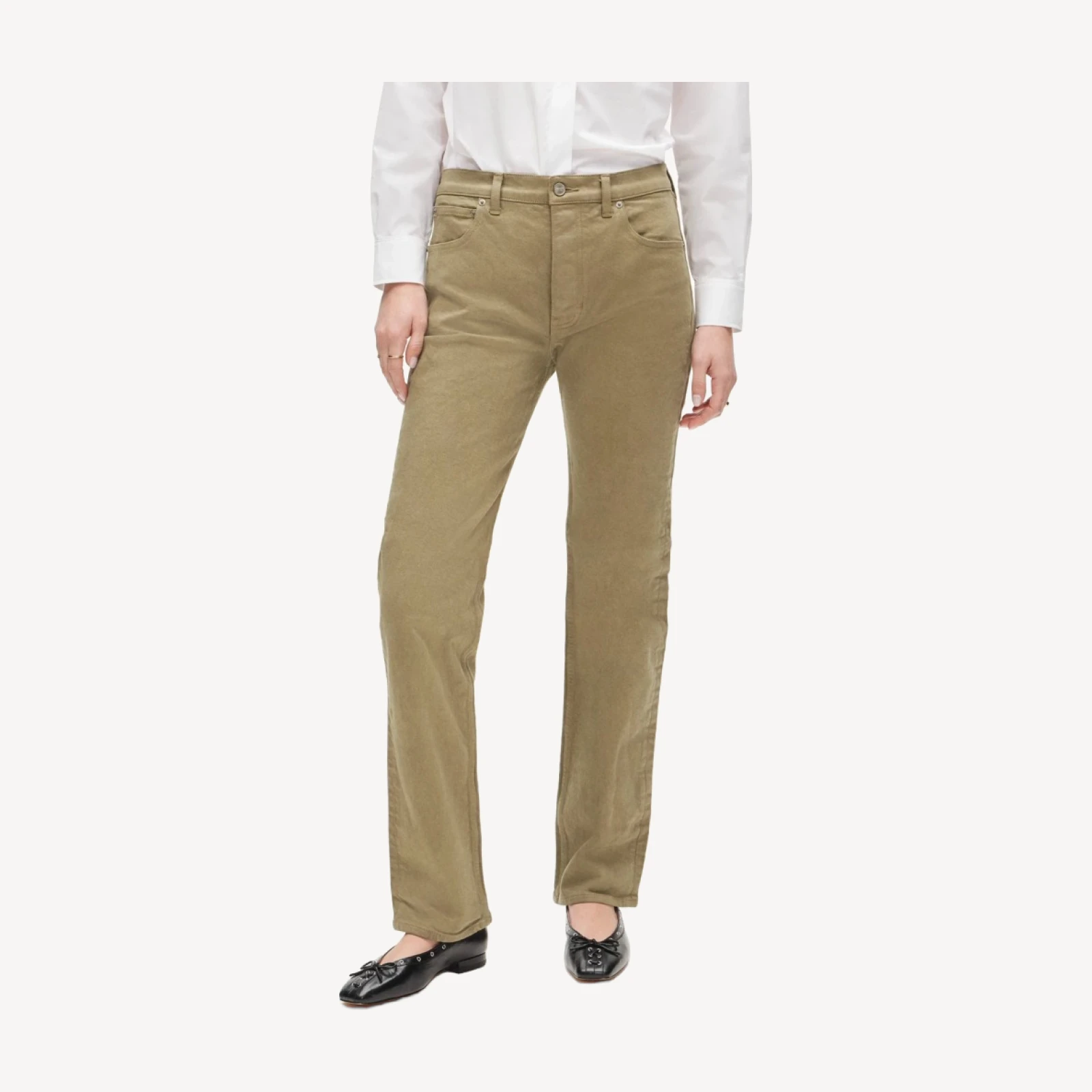 Garment-dyed western straight jean