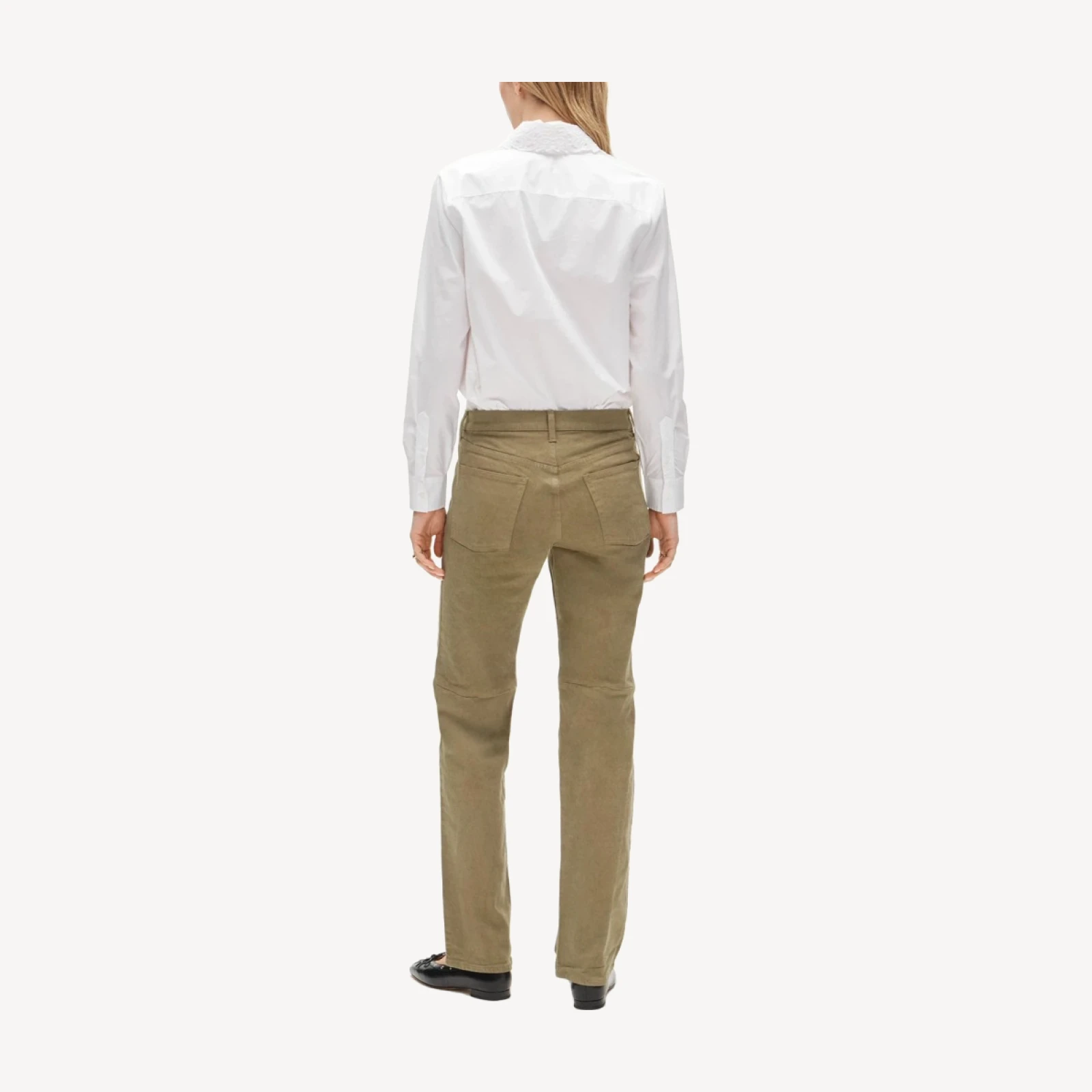 Garment-dyed western straight jean