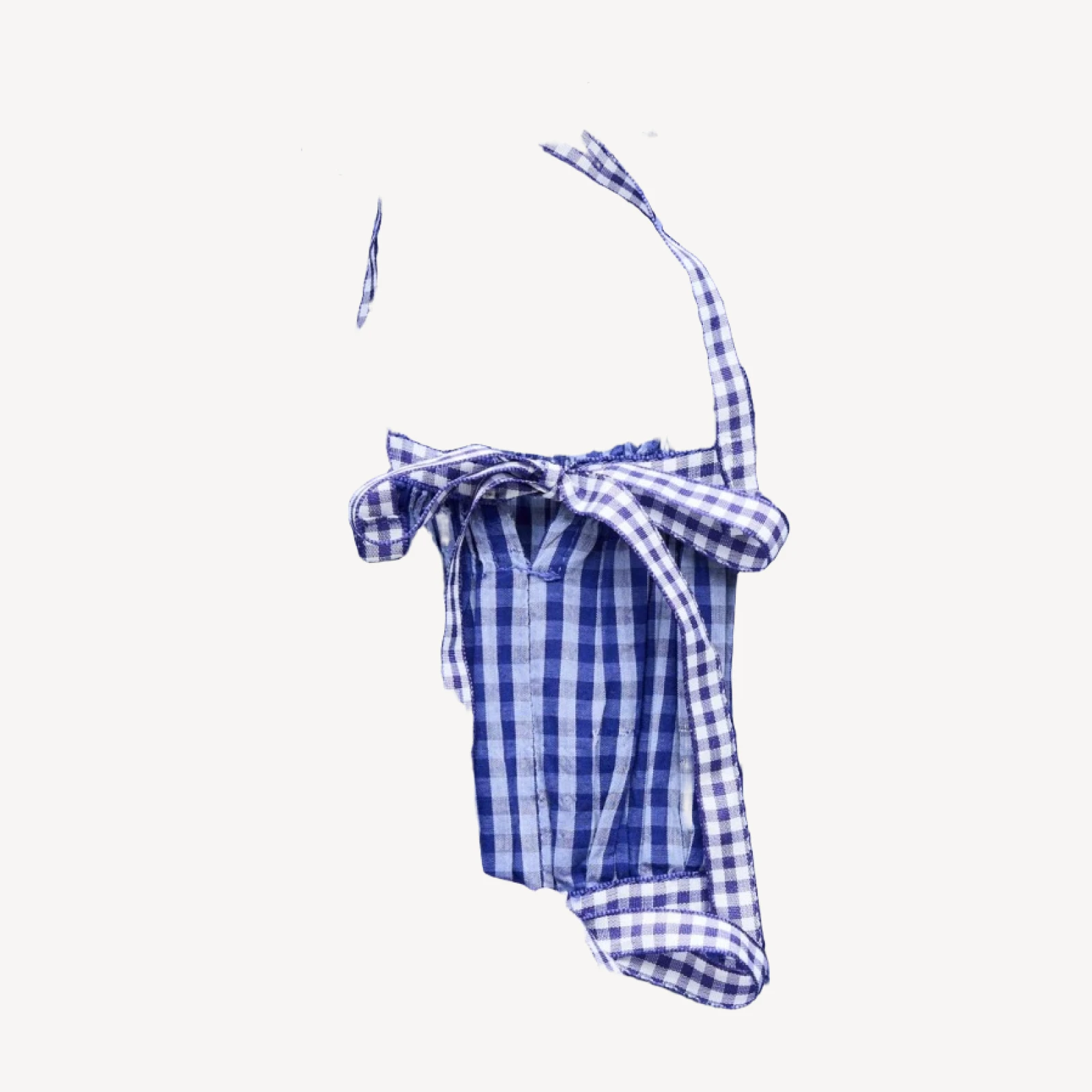 Tie-front top in gingham