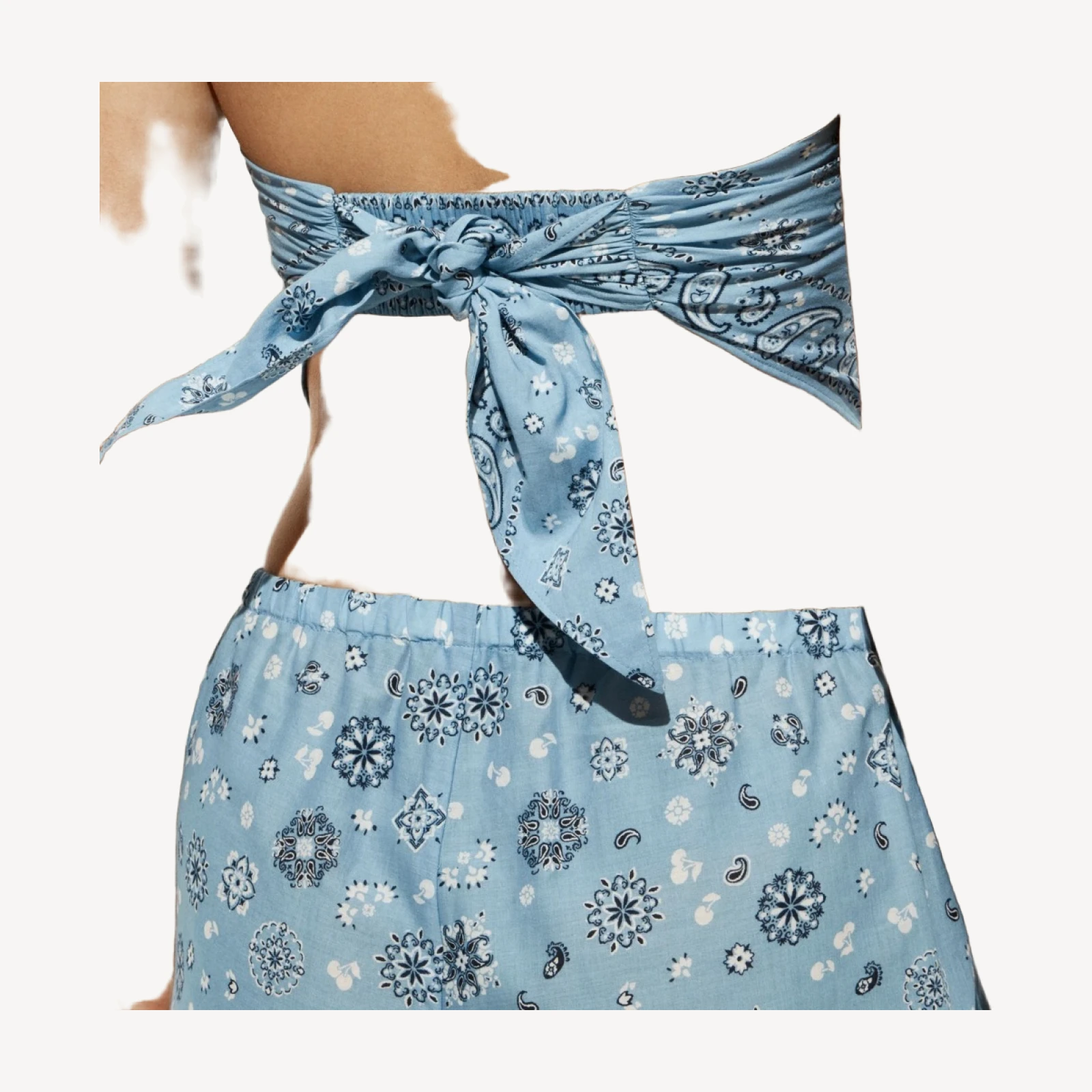 Cotton voile bandana top in paisley print