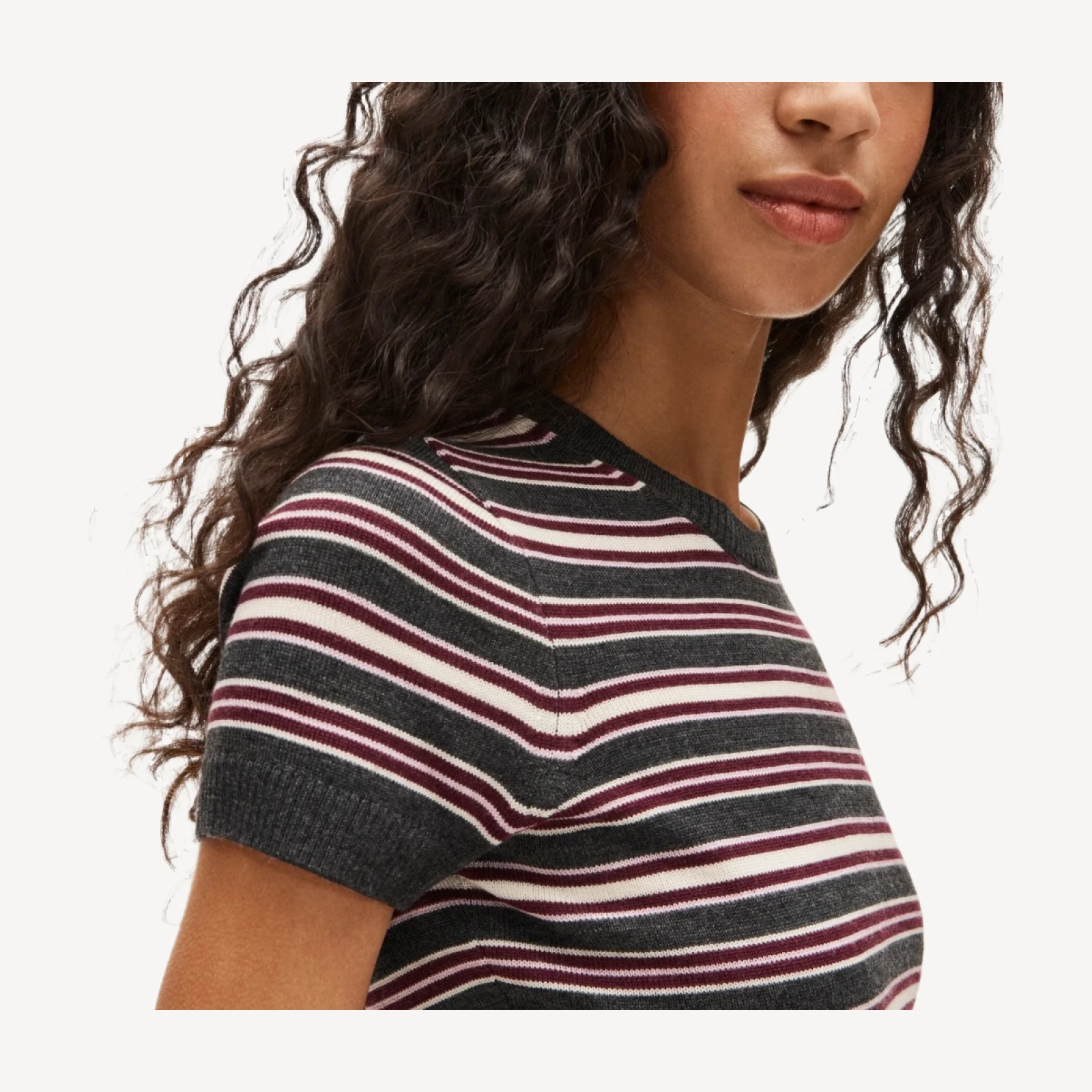 Carolyn sweater-tee in striped merino wool
